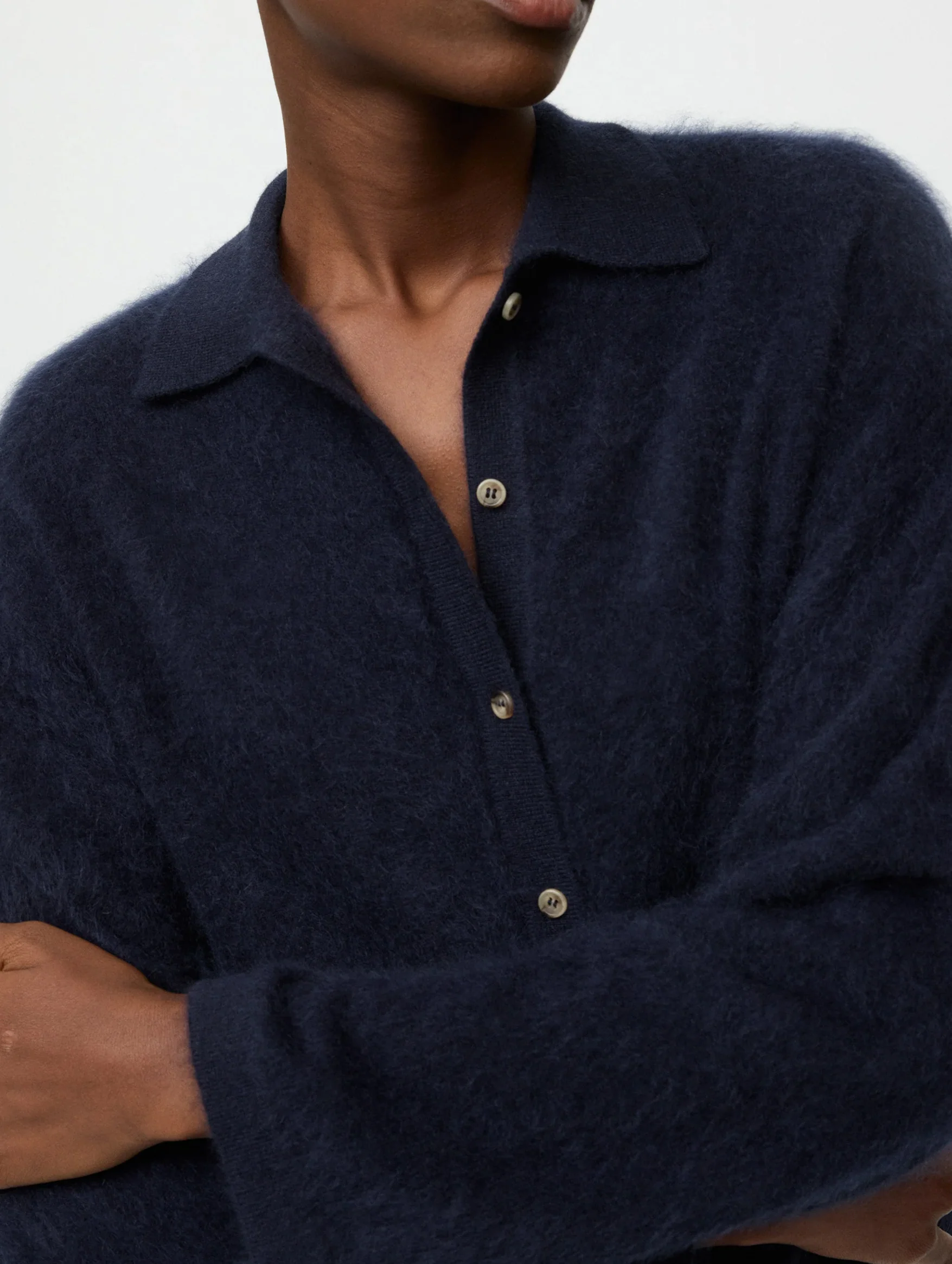 Brushed Shirt in Navy - Image 5