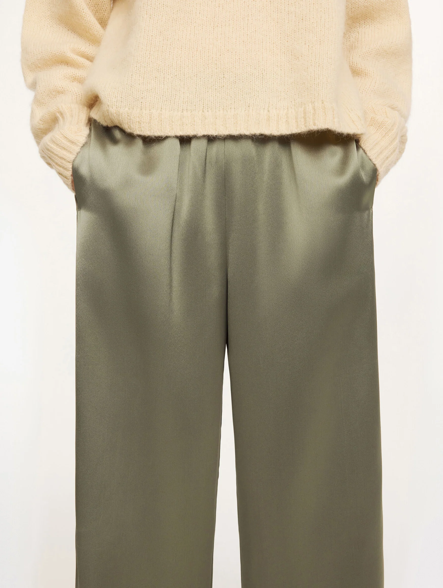 Cabello Wide-leg Trousers in Deep Lichen Green - Image 4