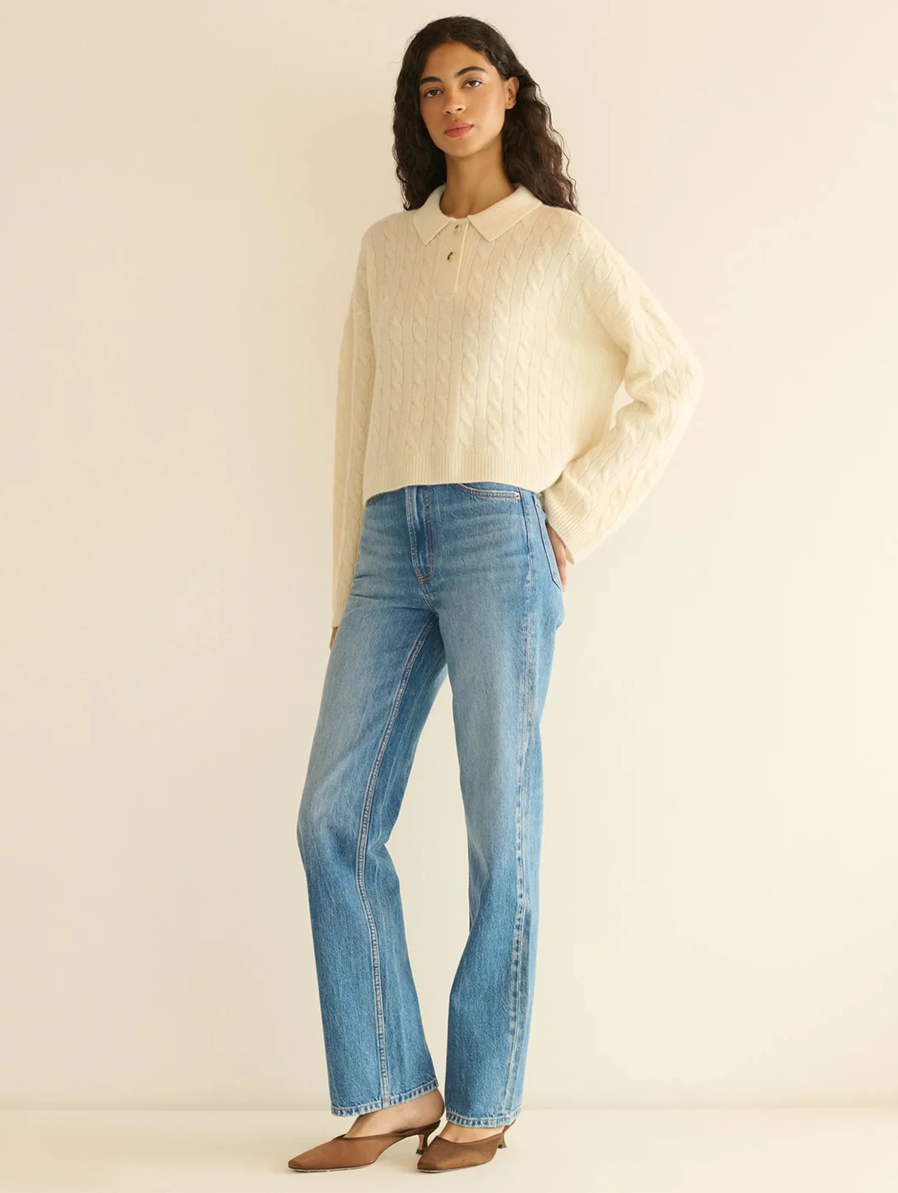 Cambridge Cashmere Sweater in Magnolia - Image 2