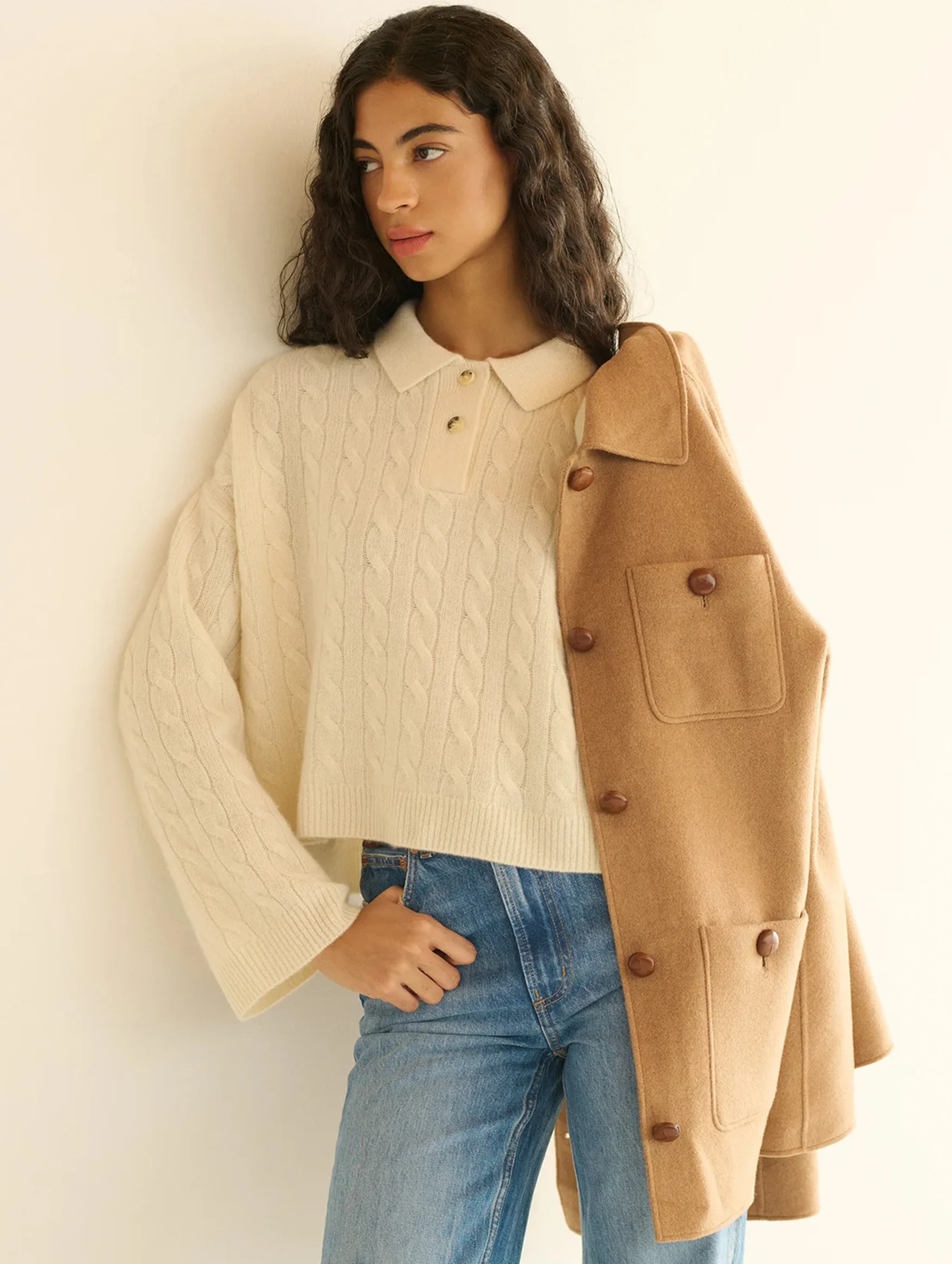 Cambridge Cashmere Sweater in Magnolia - Image 4