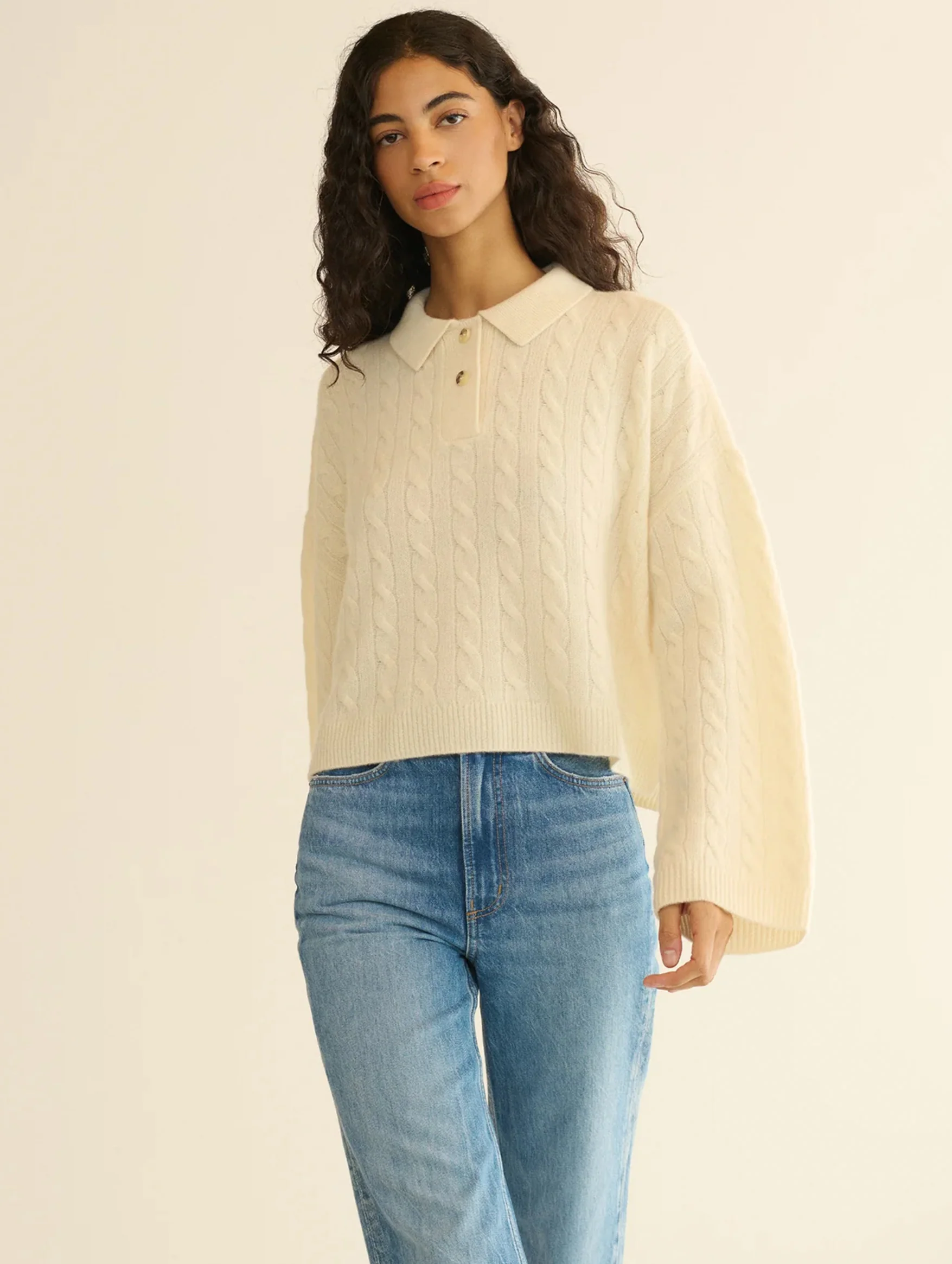 Cambridge Cashmere Sweater in Magnolia - Image 5