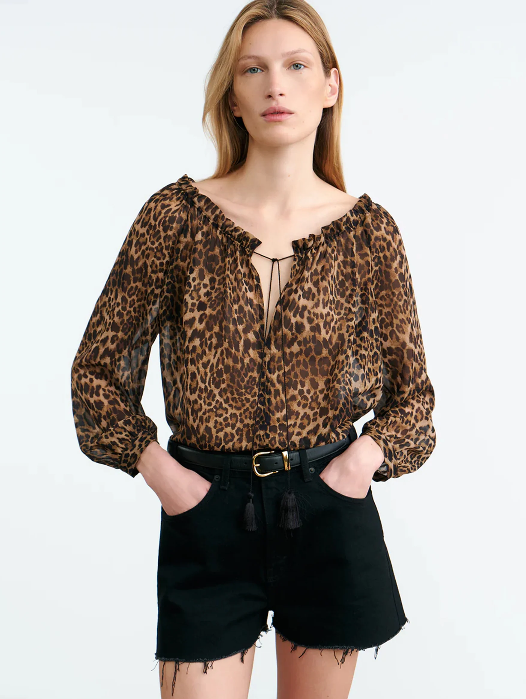 Carley Silk Blouse in Vintage Leopard - Image 3
