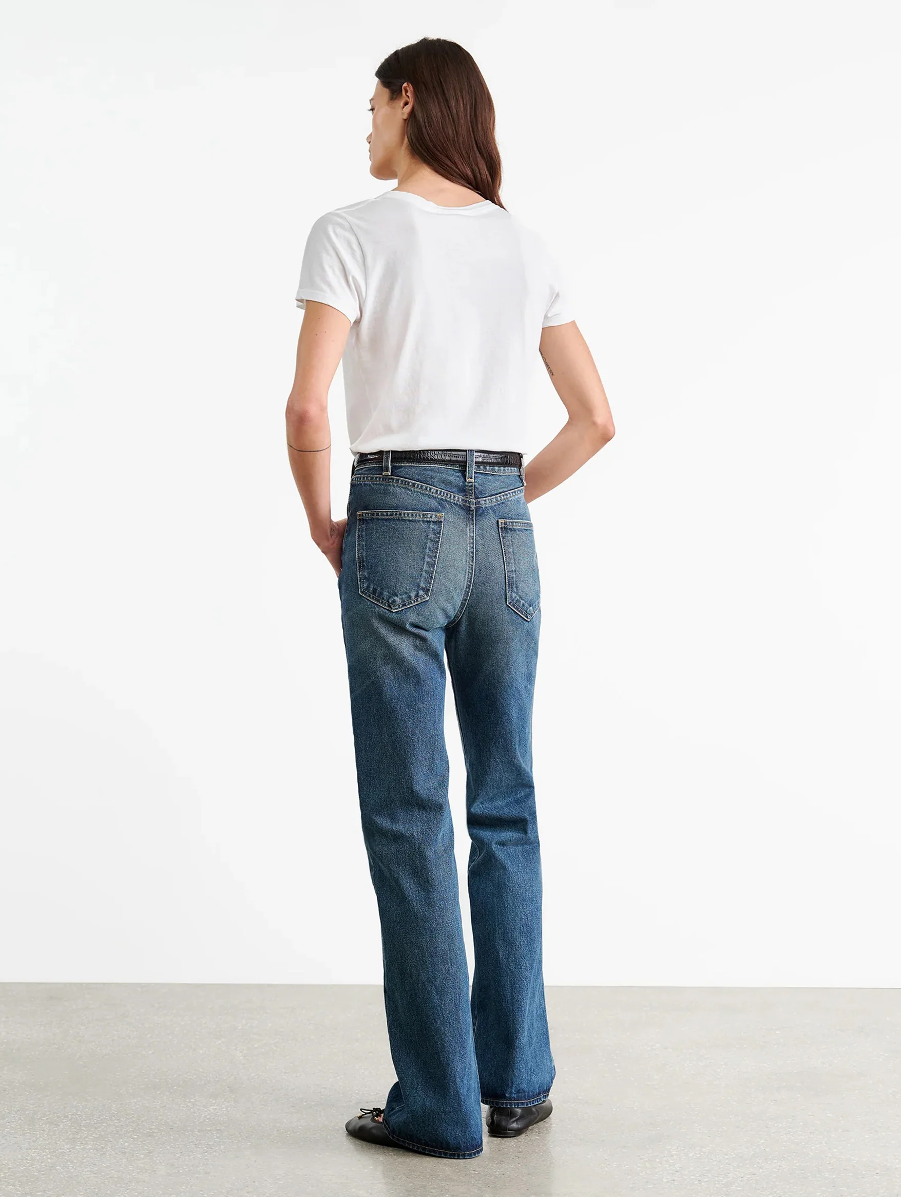 Carol V Neck Tee in White - Image 4