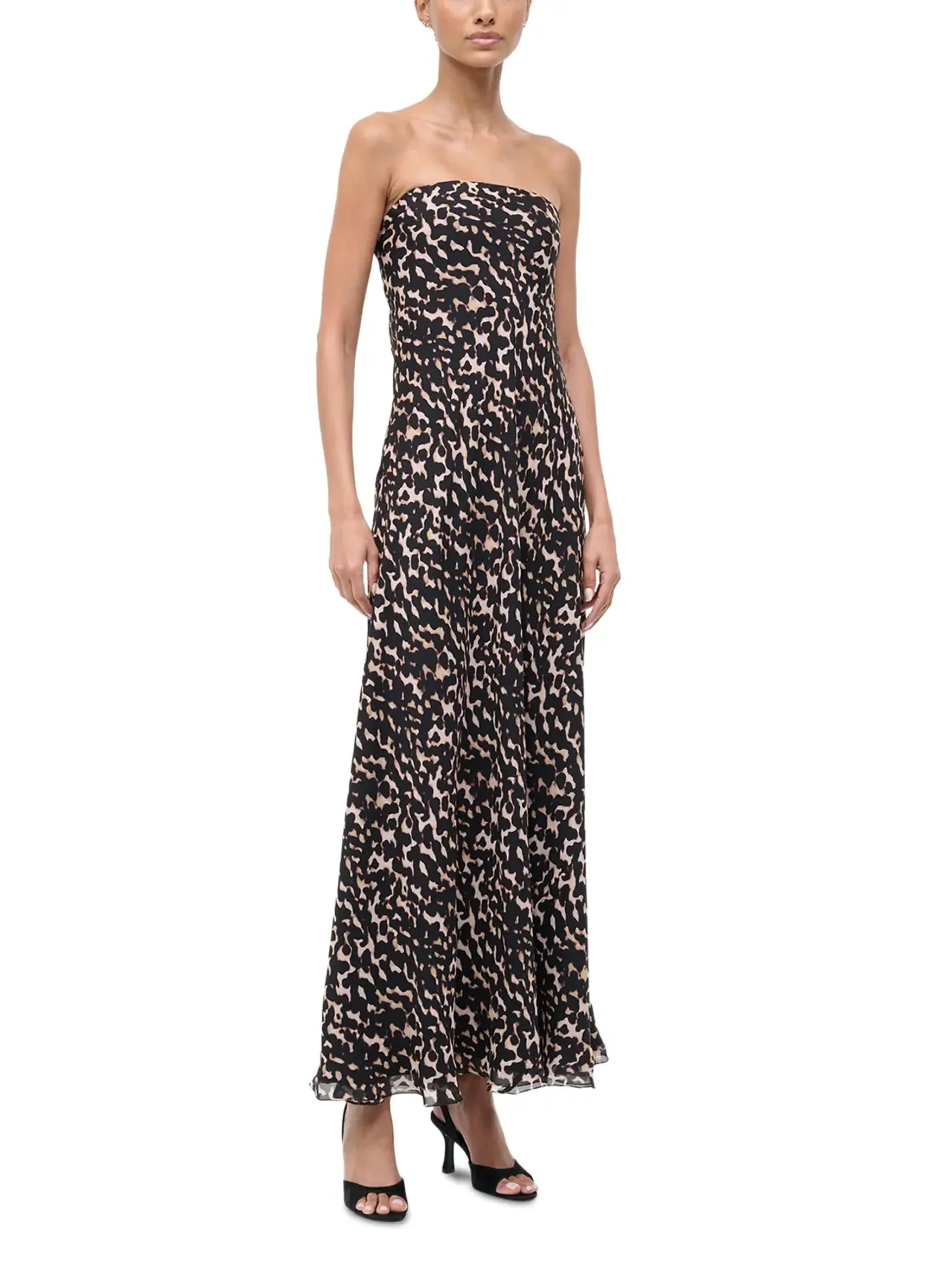 Cassie Silk Dress in Tortoise - Image 3