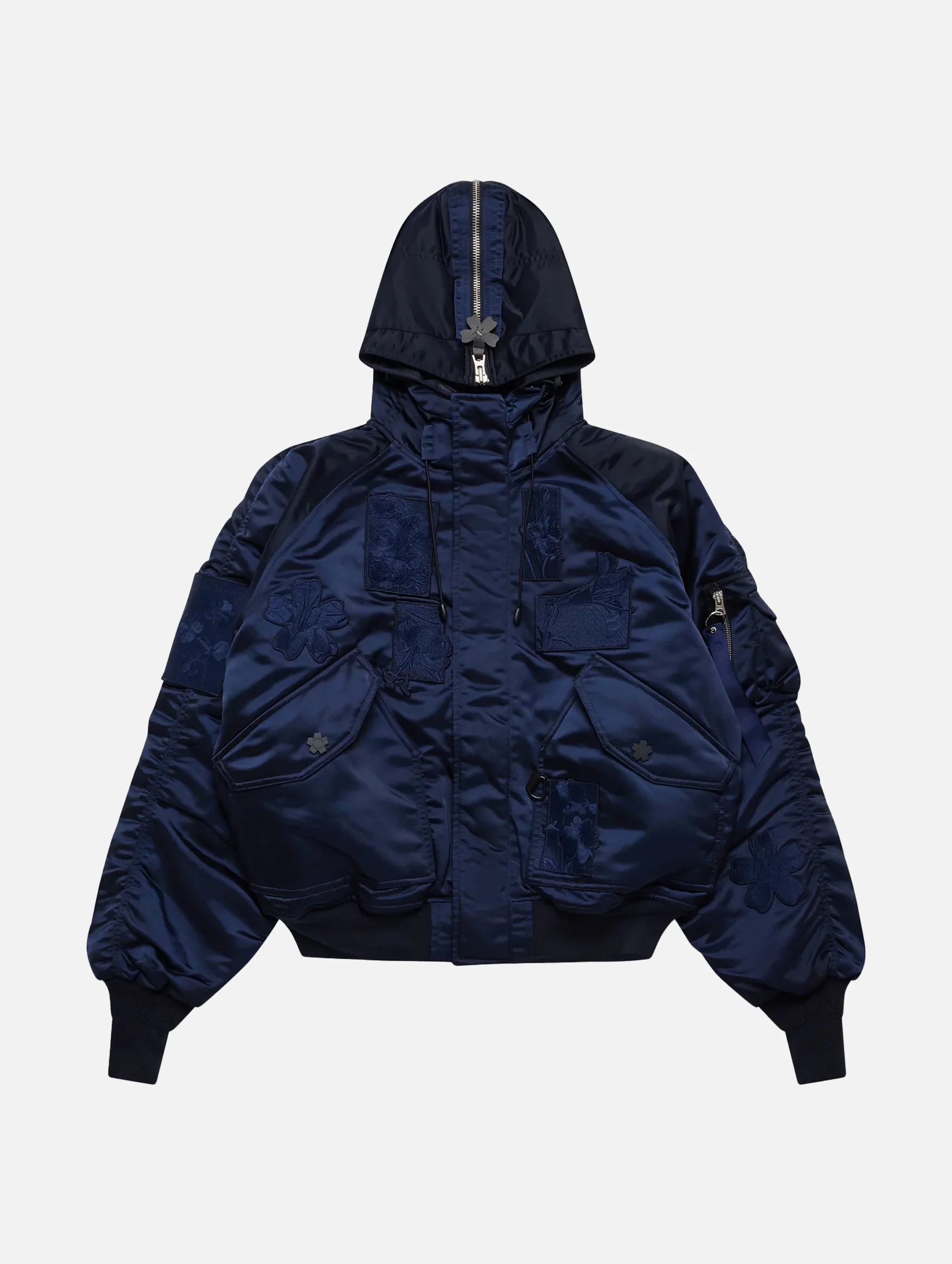 Cecilie Bahnsen X Alpha Ma-1 Laser Cut Bomber In Navy