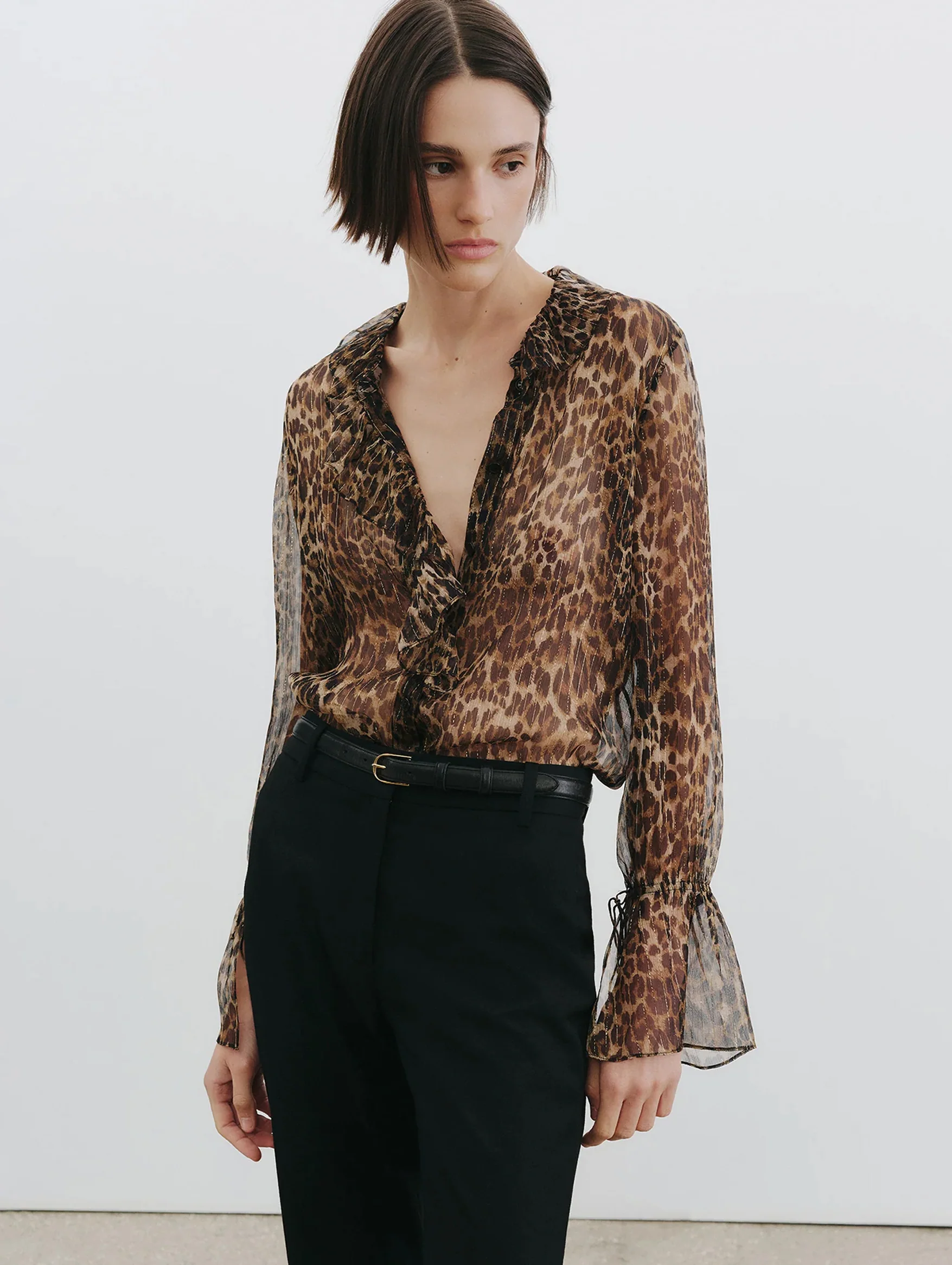 Cecily Shirt in Lurex Leopard - Image 4