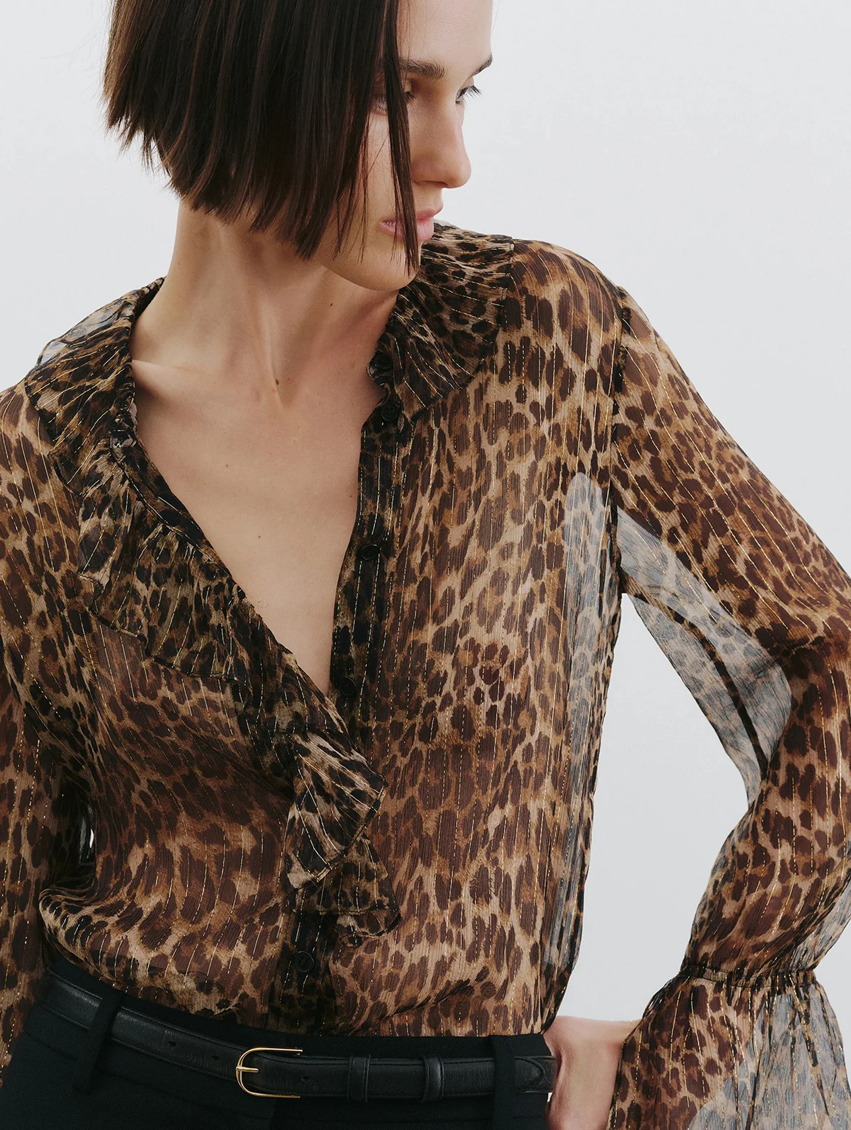 Cecily Shirt in Lurex Leopard - Image 5
