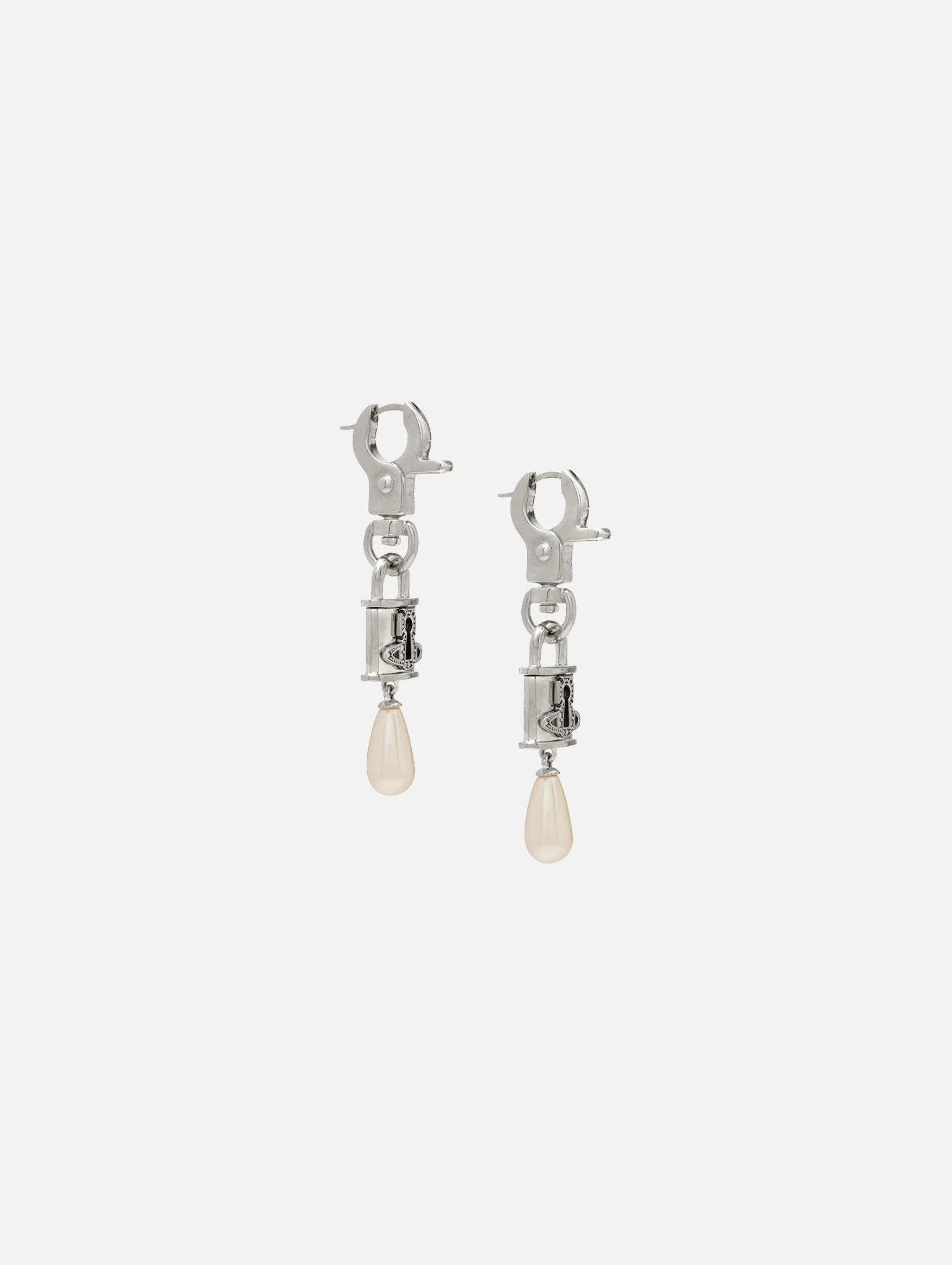 Celestia Small Earrings in Platinum Cream Rose Pearl