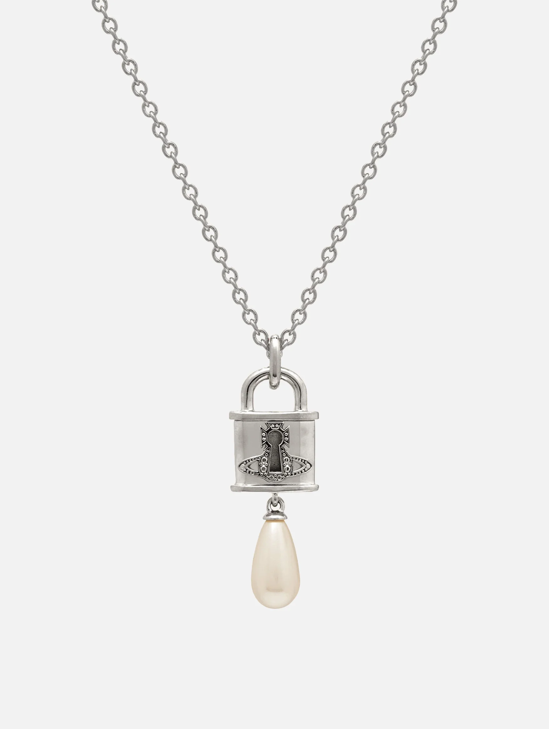 Celestia Small Pendant in Platinum Cream Rose Pearl