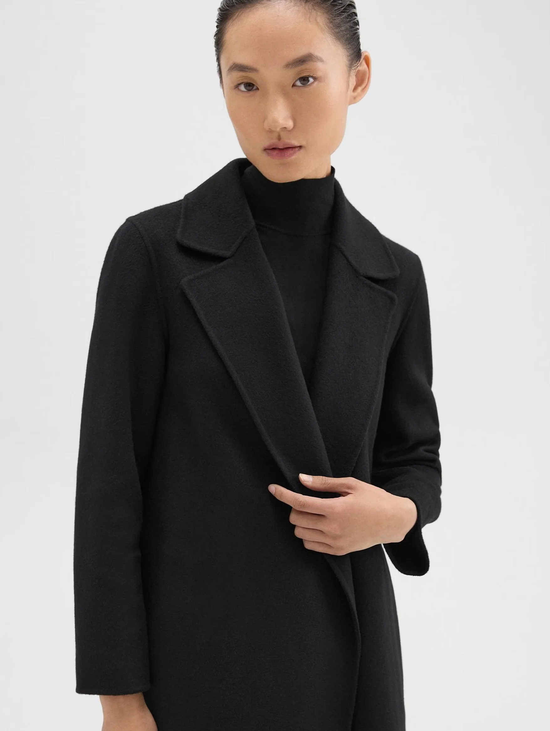 Clairene Wool Cashmere Coat in Black - Image 5