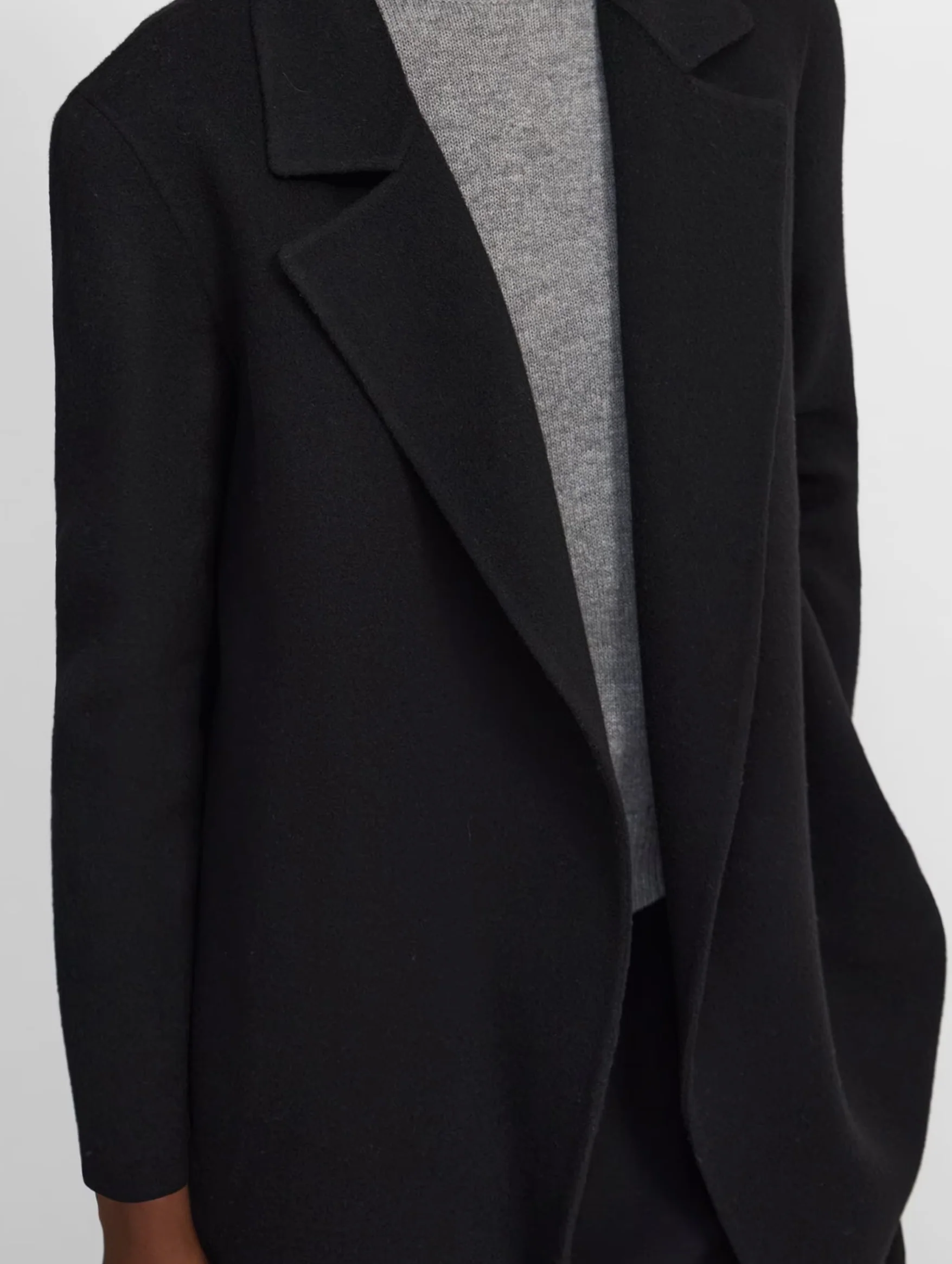 Clairene Wool Cashmere Coat in Black - Image 6