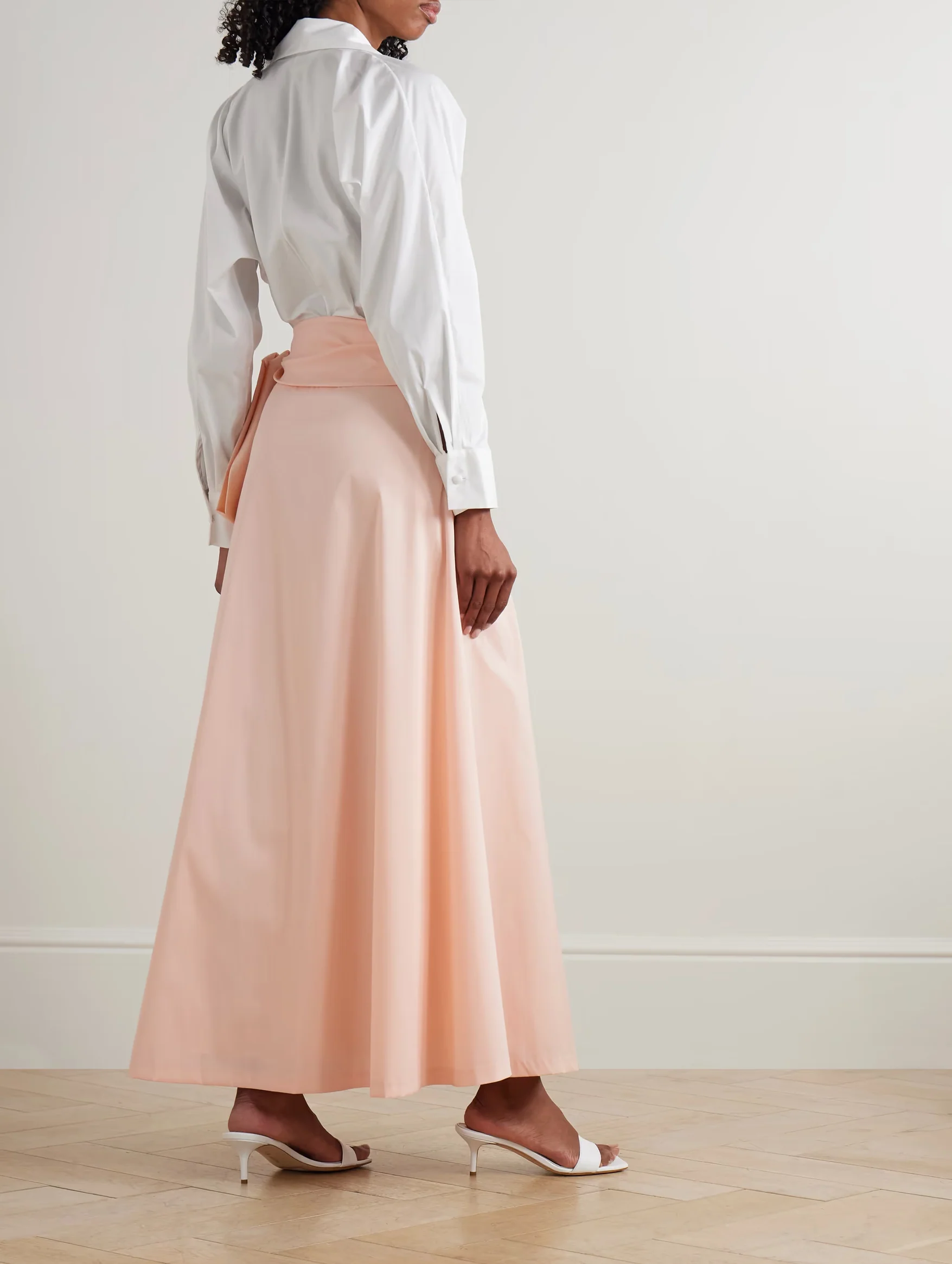 Clarence Dress in Ivory and Creta Pink - Image 3