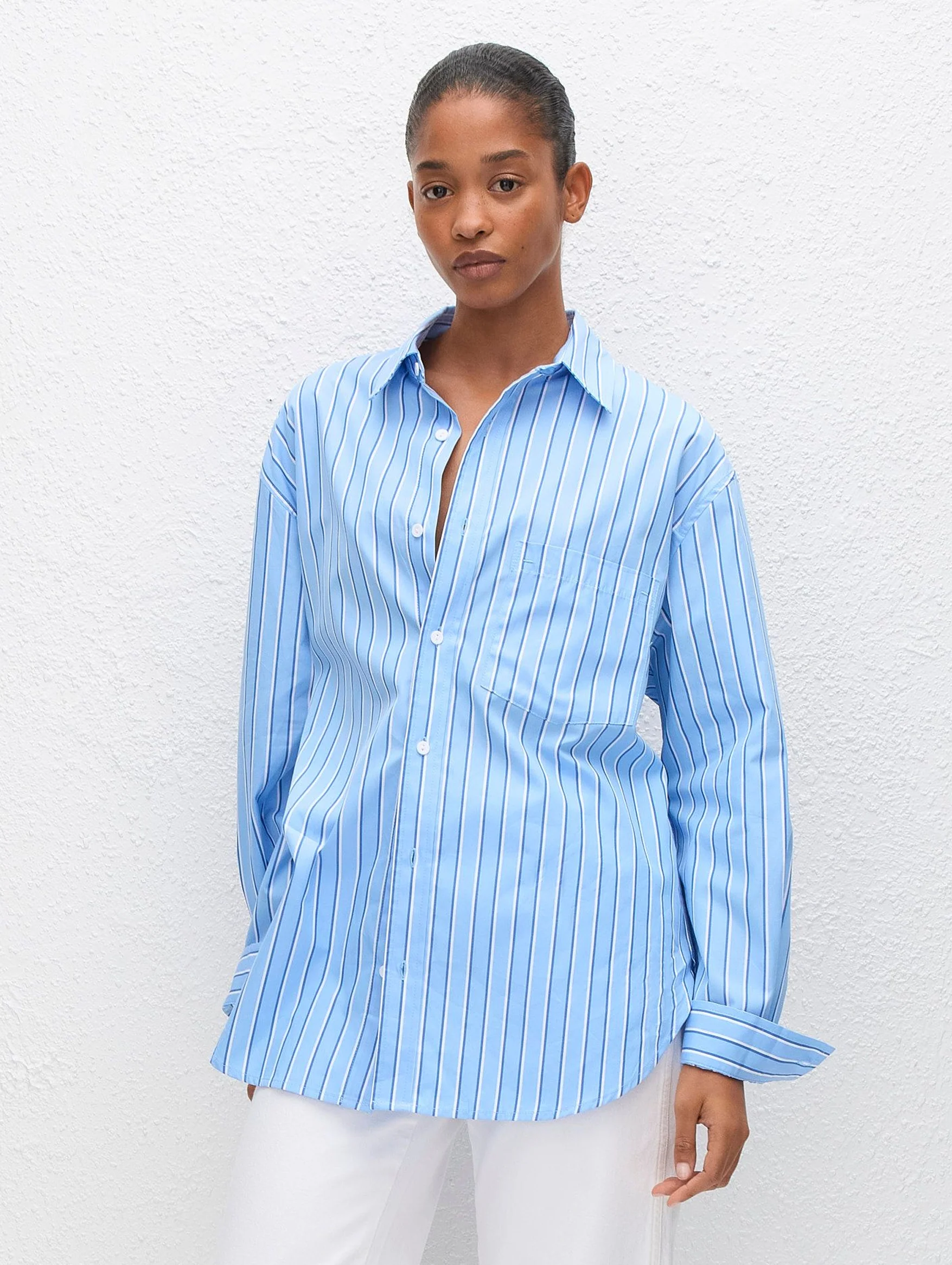 Classic Stripe Shirt in Capri Stripe - Image 3