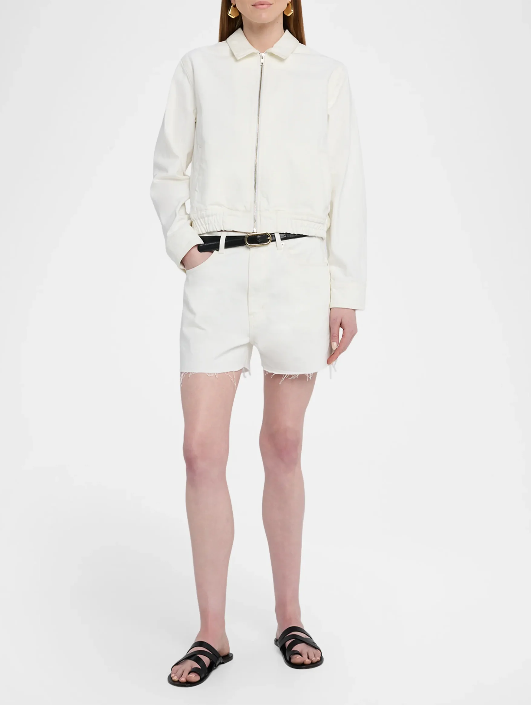 Cobain Denim Short in Cream - Image 2