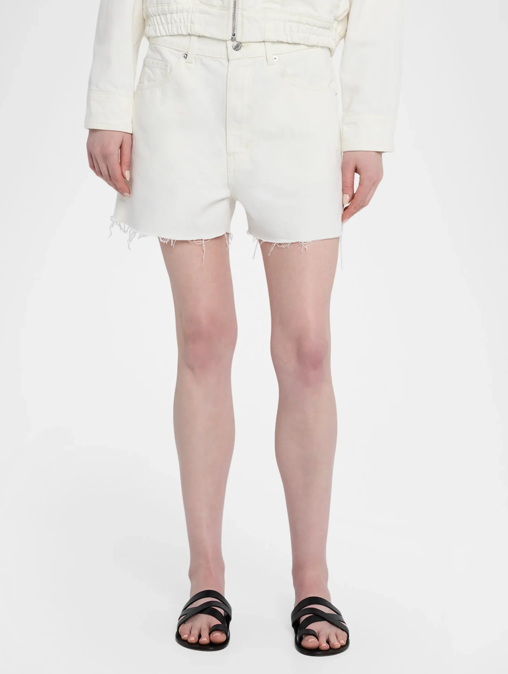 Cobain Denim Short in Cream - Image 3