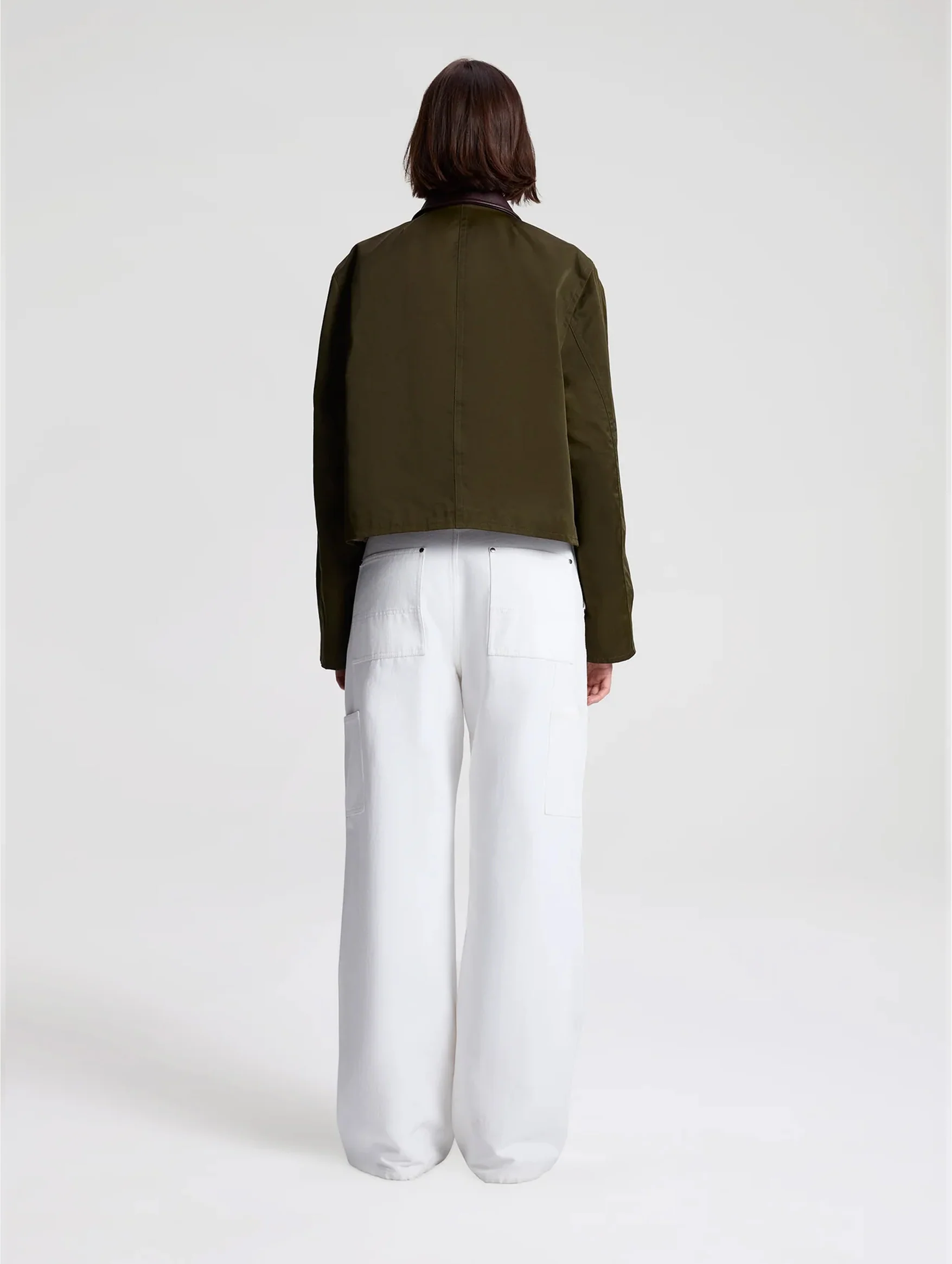 Colton Oil Cloth Jacket in Military Green - Image 5