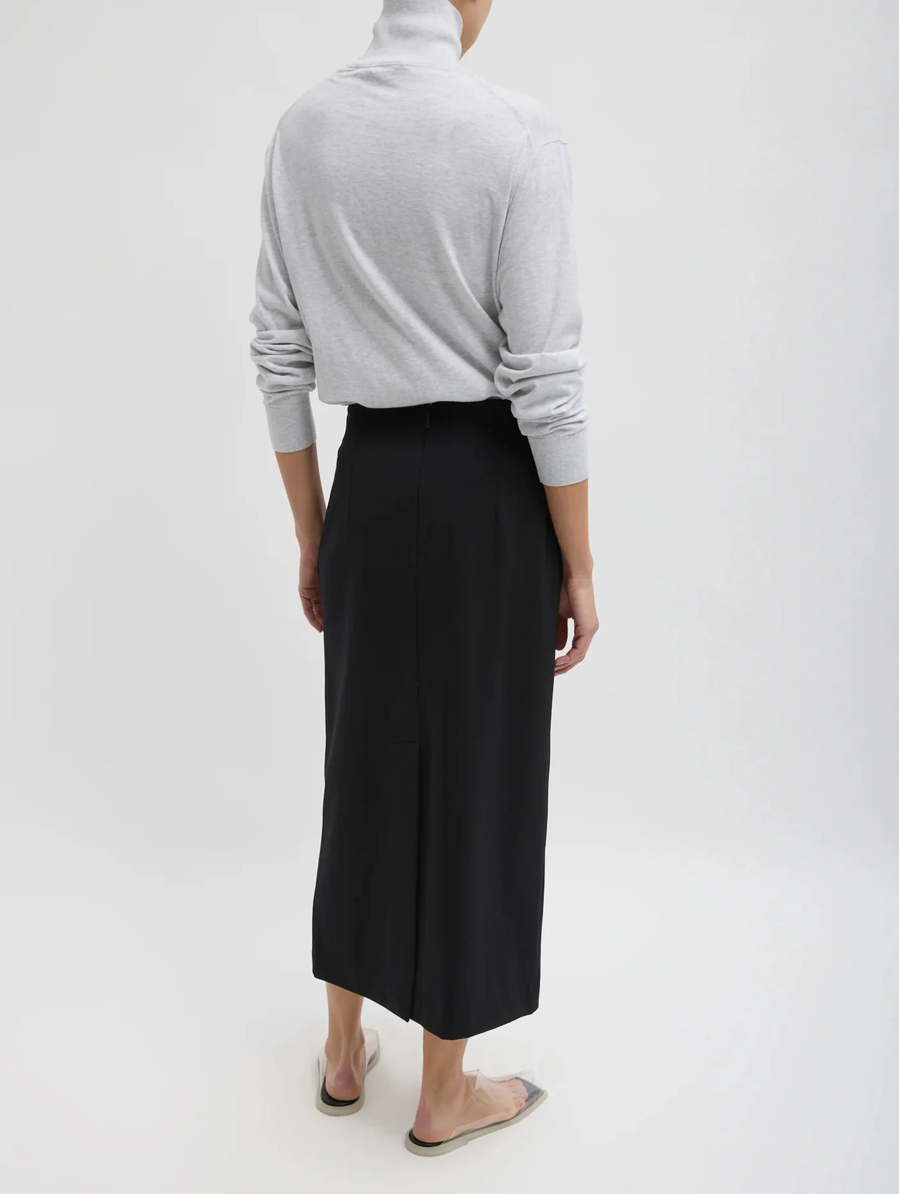 Compact Ultra Stretch Knit Pencil Skirt in Black - Image 5