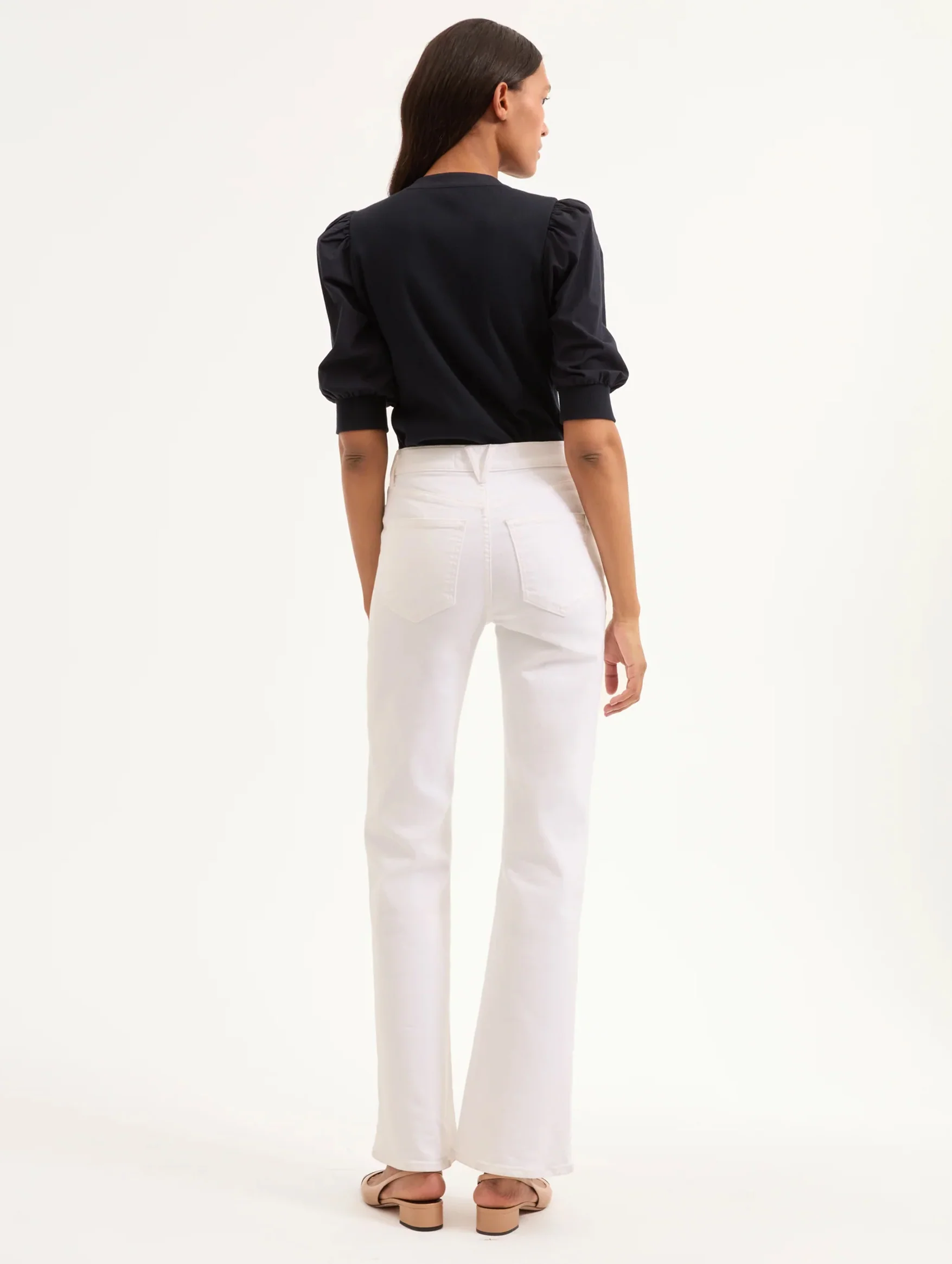 Coralee Puff Sleeve Tee in Navy - Image 6