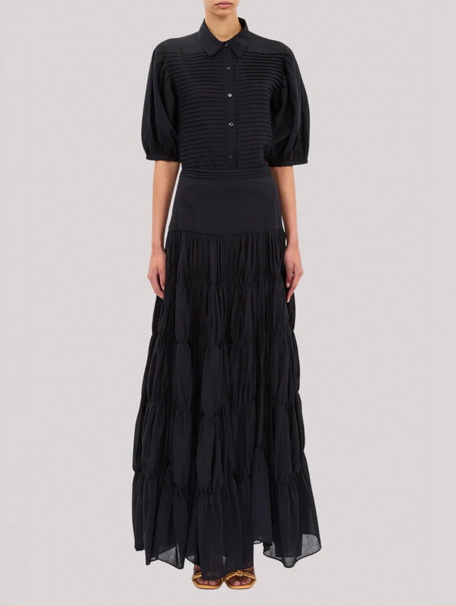 Cordelia Button Up Top in Noir - Image 2