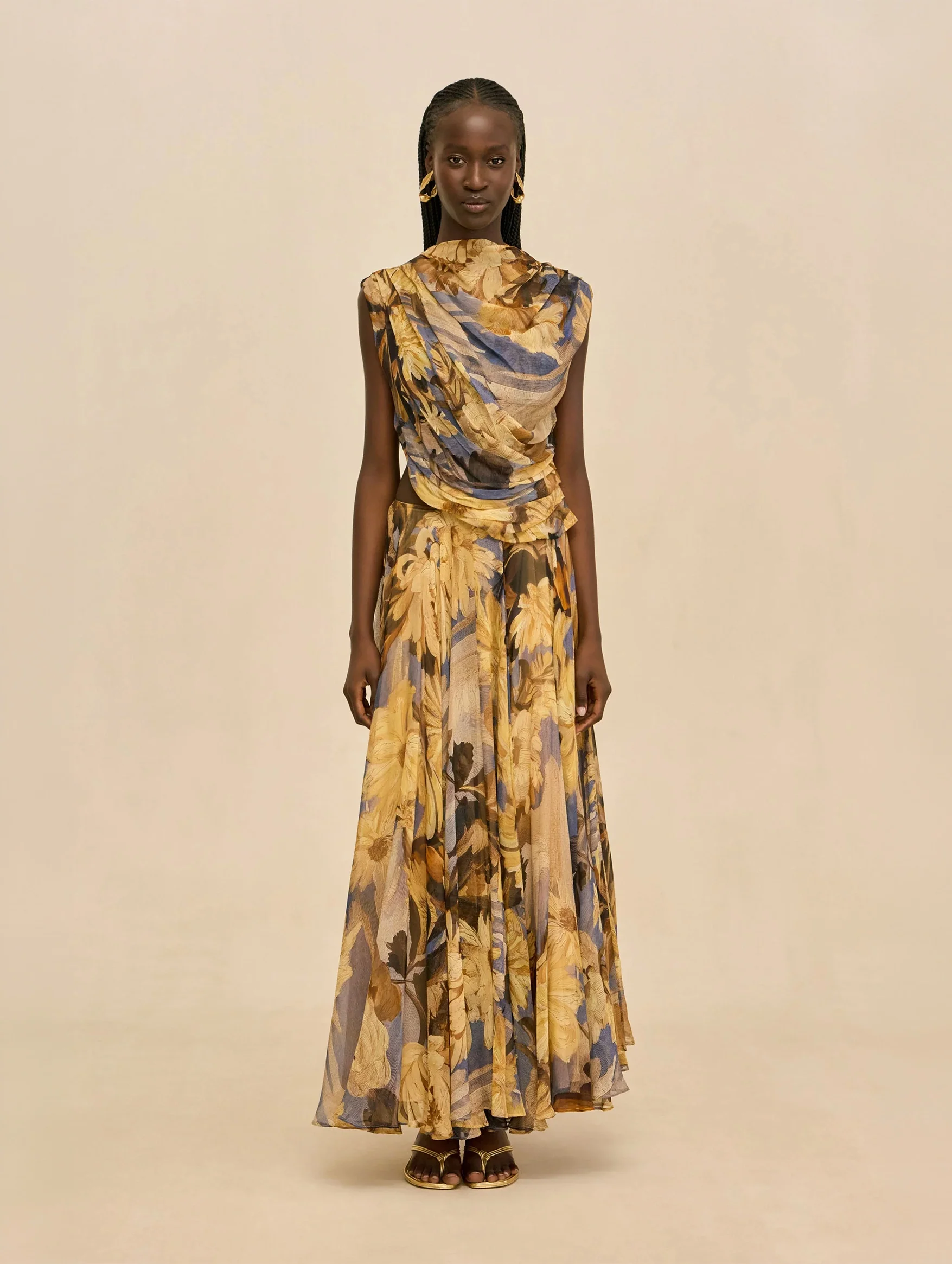 Cosmea Silk Skirt in Wild Dahlia - Image 2