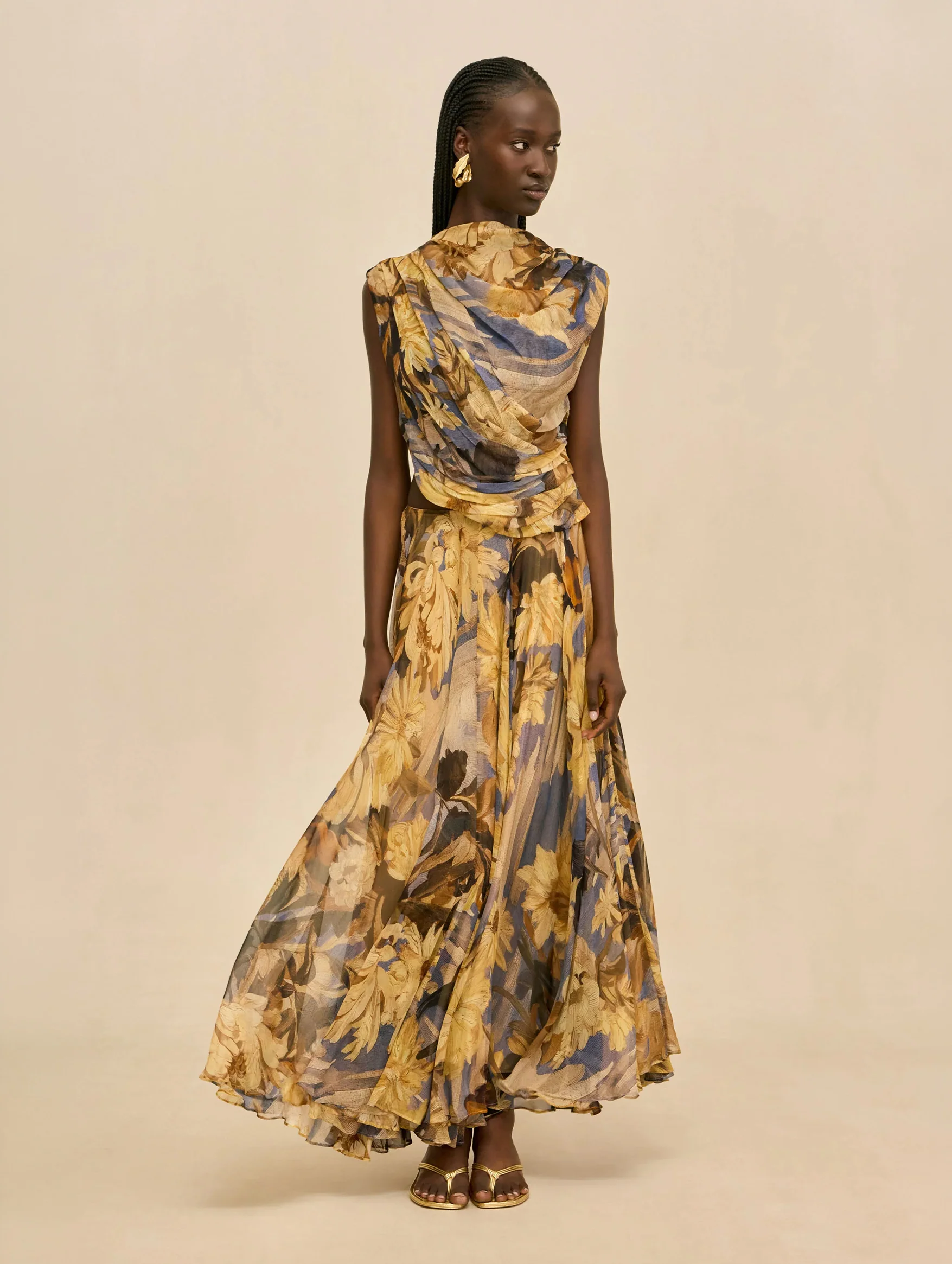 Cosmea Silk Skirt in Wild Dahlia - Image 3