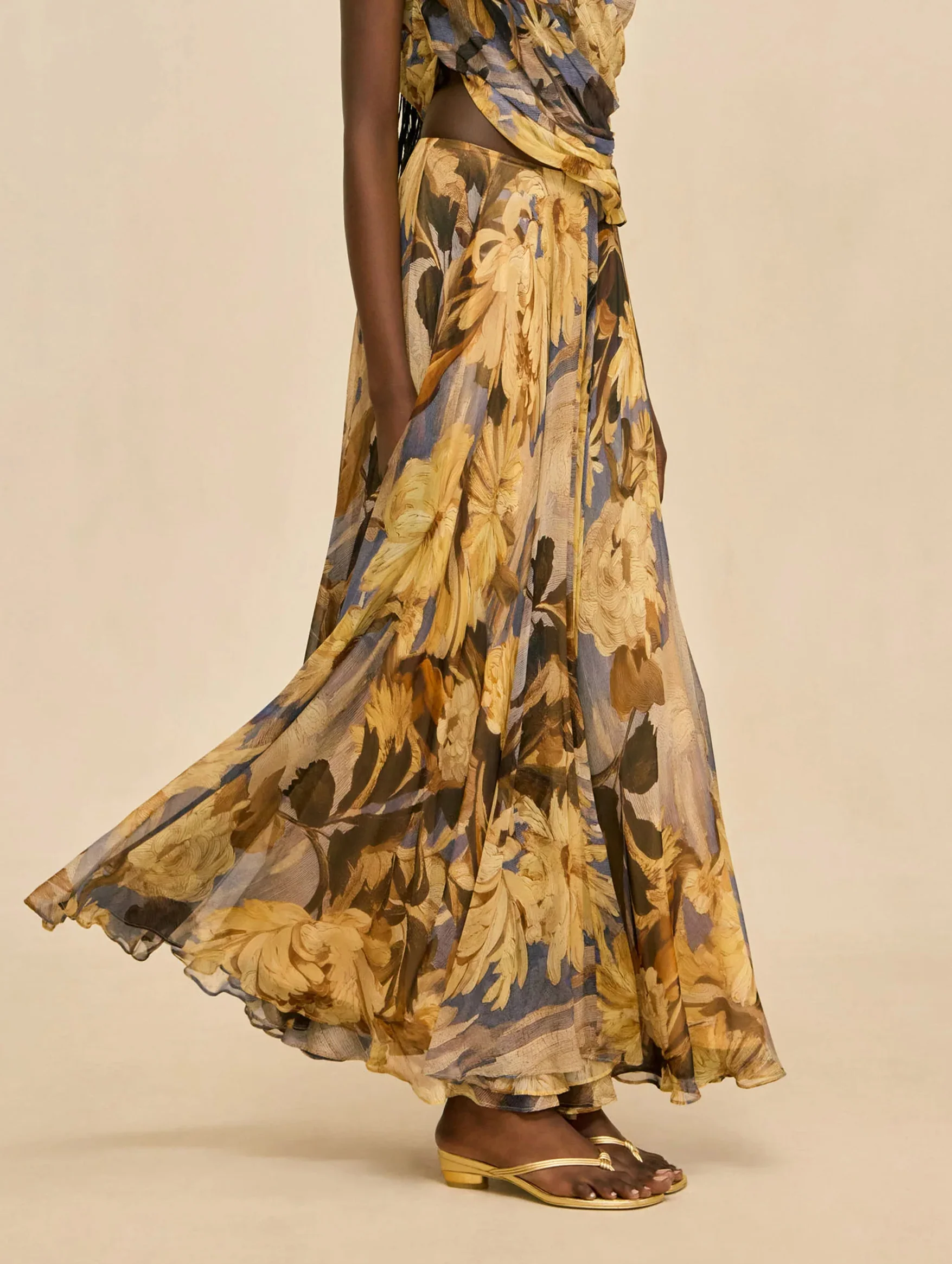 Cosmea Silk Skirt in Wild Dahlia - Image 4