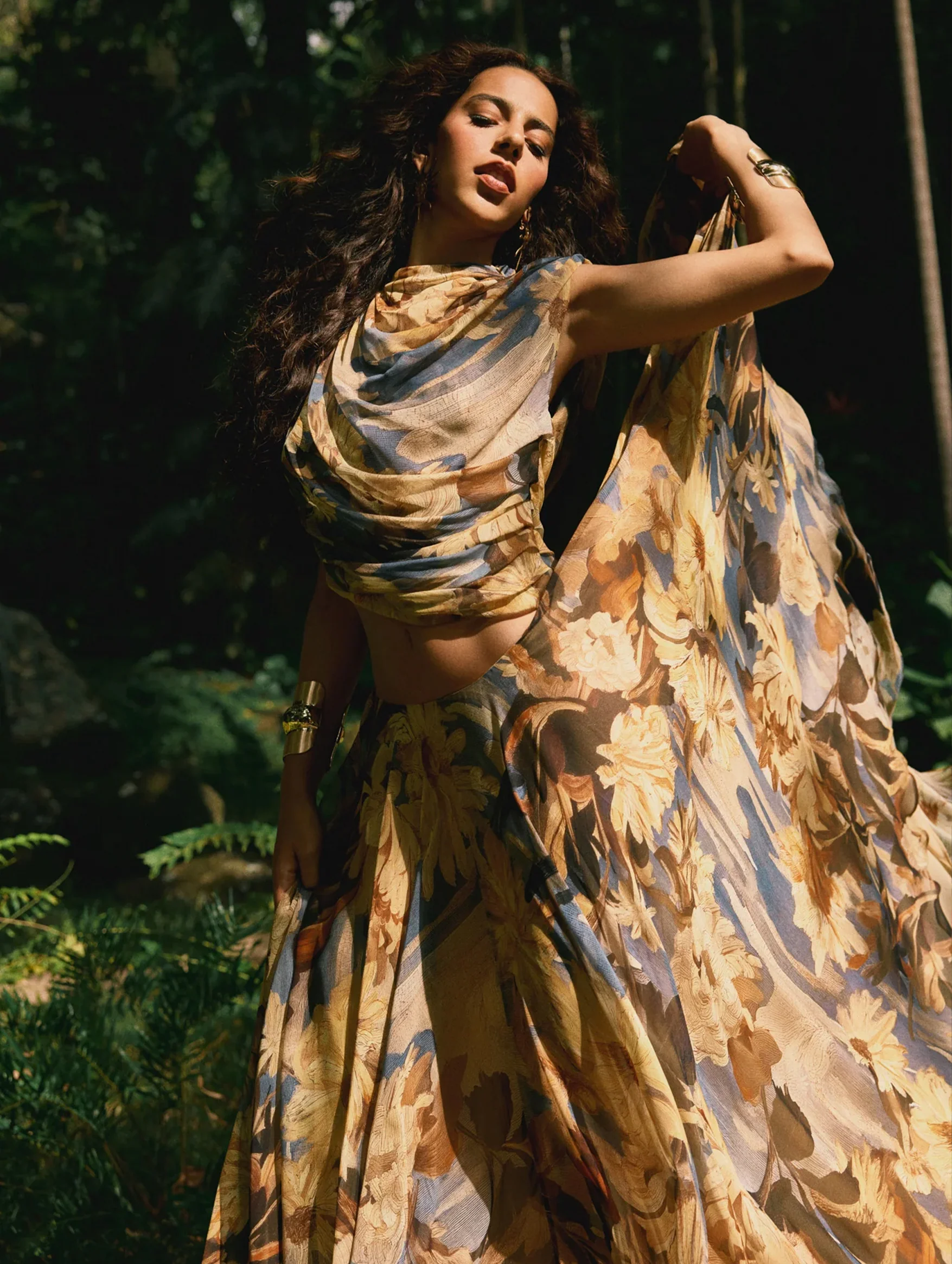 Cosmea Silk Skirt in Wild Dahlia - Image 7