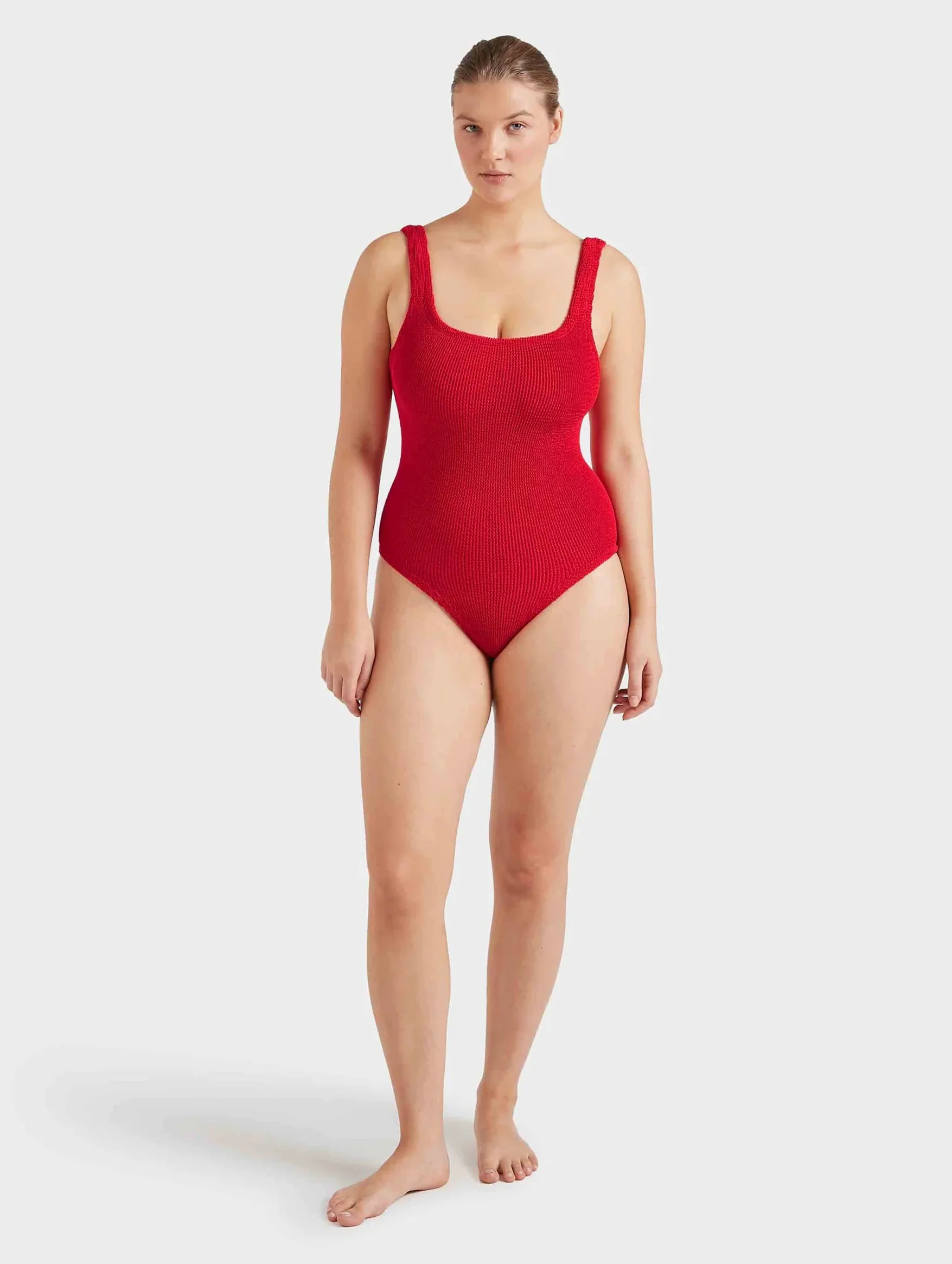 Coverage Square Neck Swimsuit in Red - Image 6