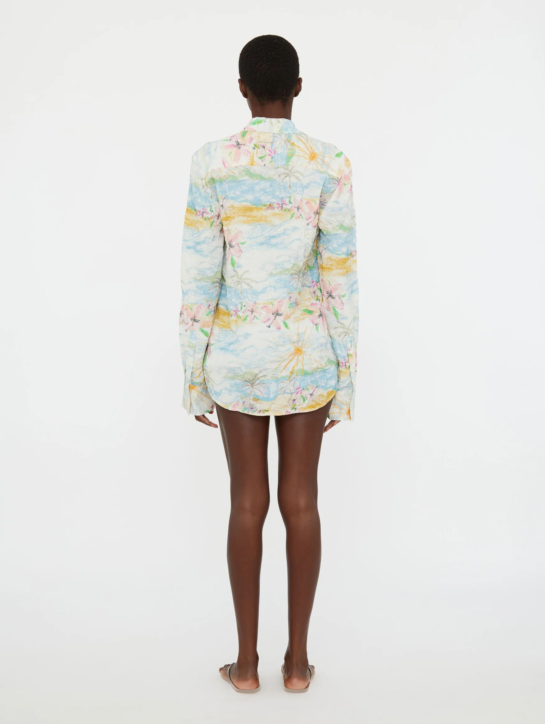 Crimped Bahia Shirt In Hibiscus - Image 5