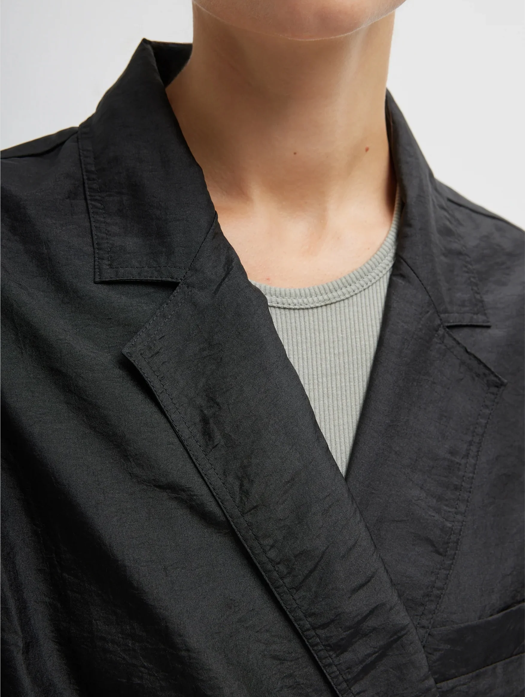 Crispy Nylon Liam Blazer in Black - Image 2