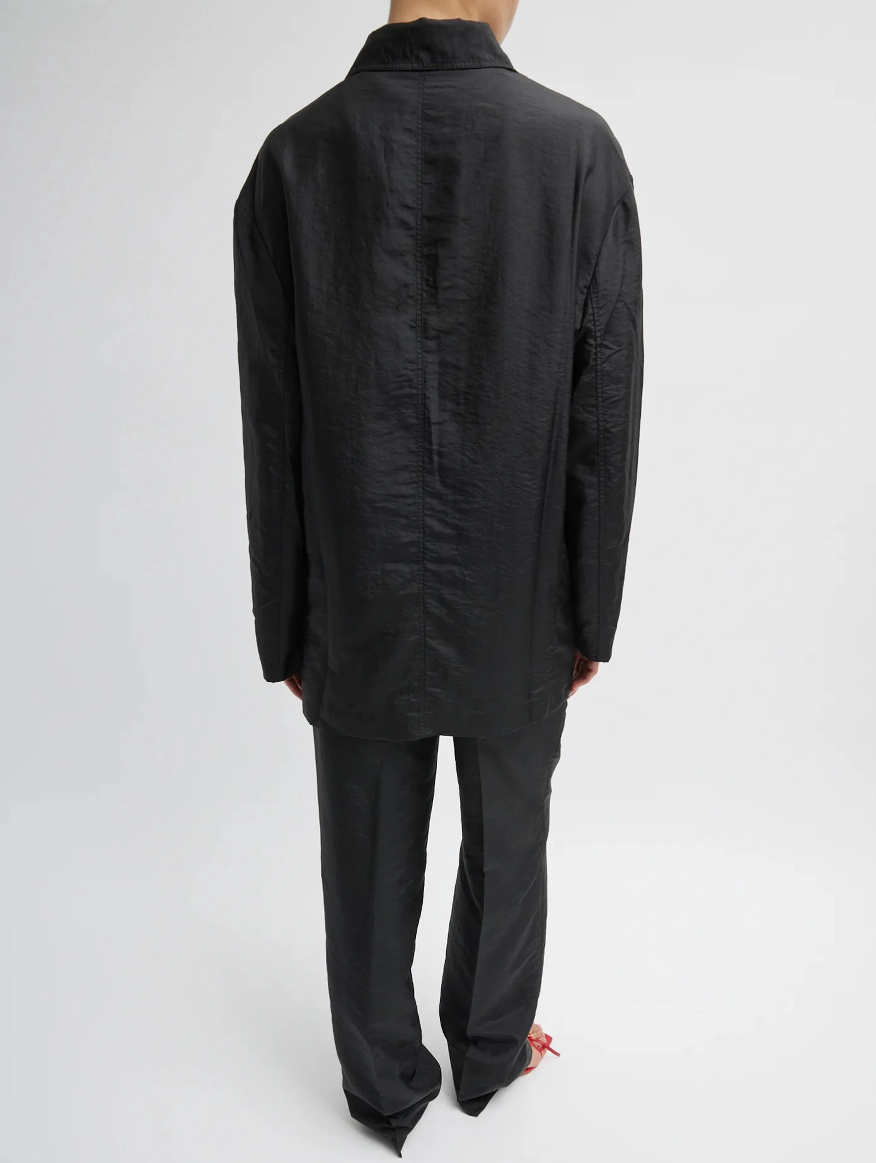 Crispy Nylon Liam Blazer in Black - Image 4