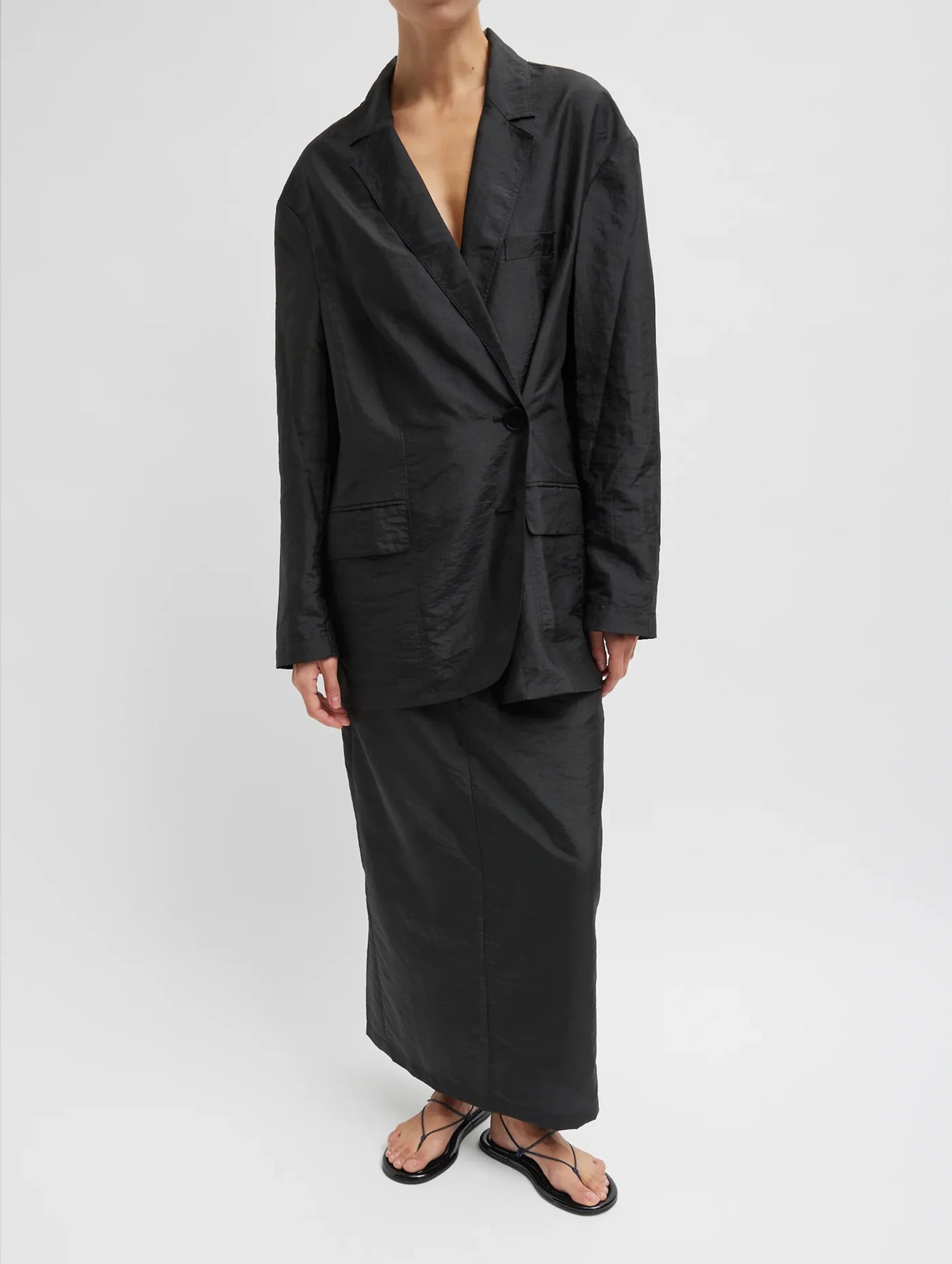 Crispy Nylon Liam Blazer in Black - Image 5