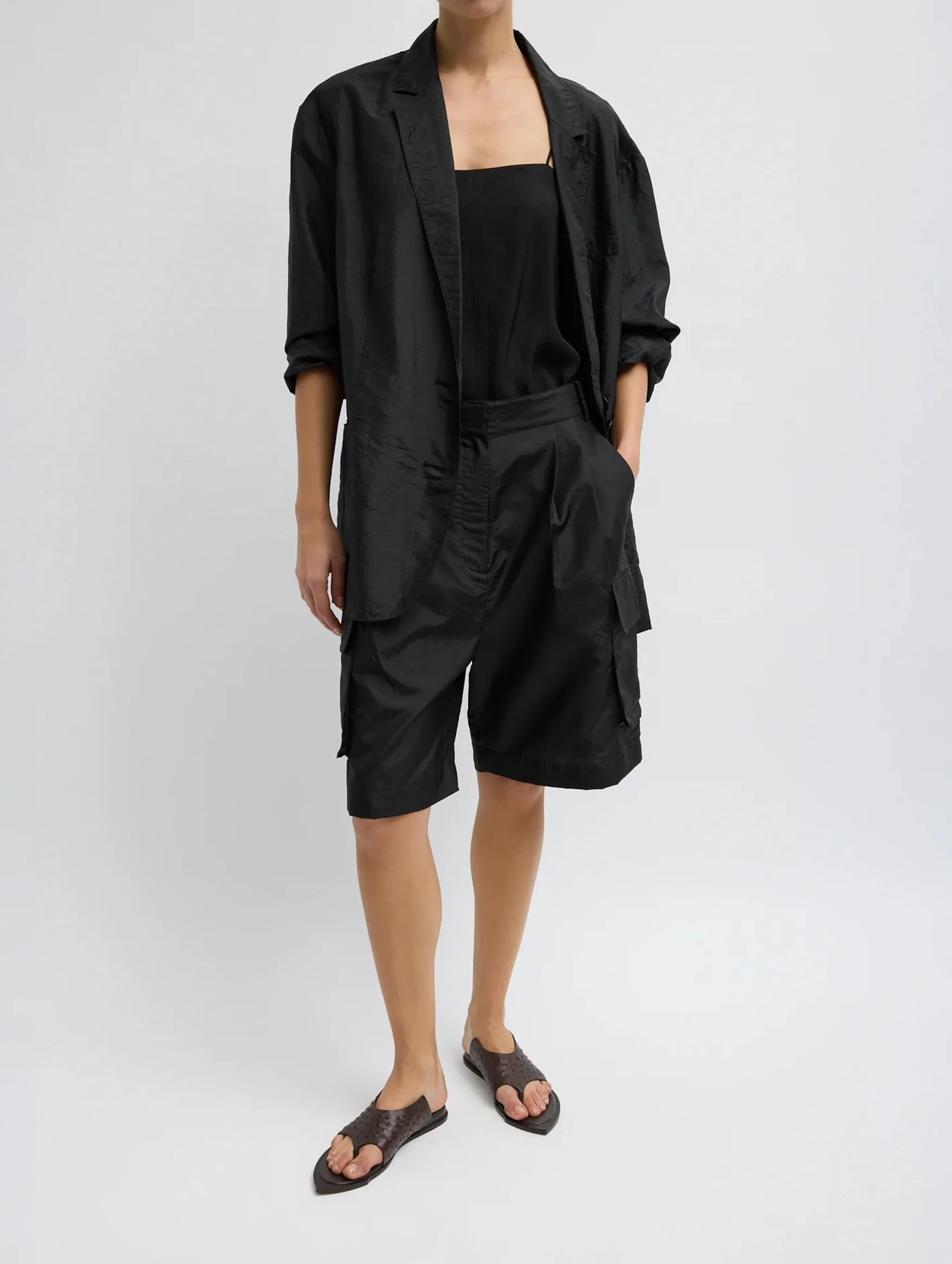 Crispy Nylon Stella Short in Black - Image 4
