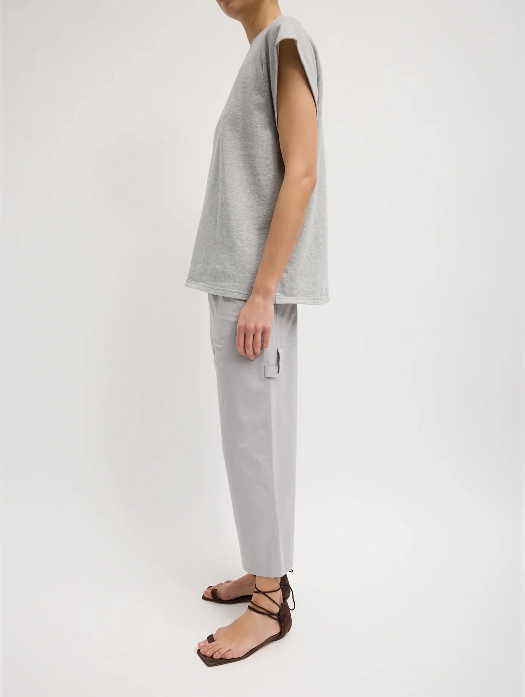 Cropped Slouchy Cargo Jean in Grey - Image 3