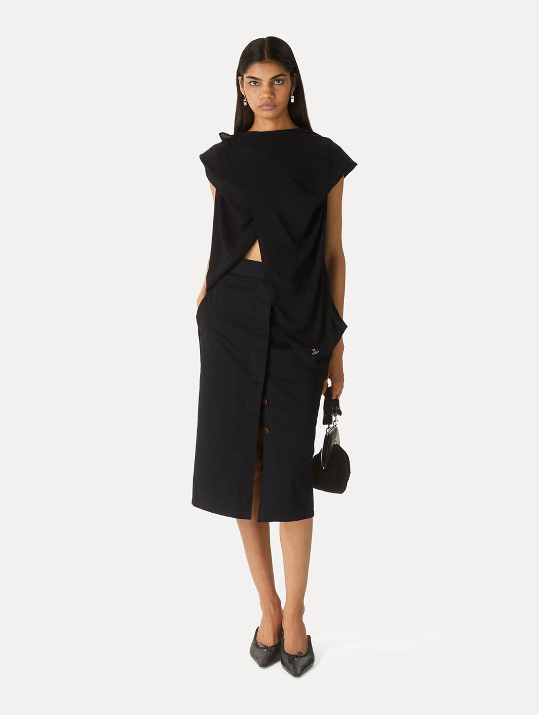 Cross Over Top in Black - Image 2