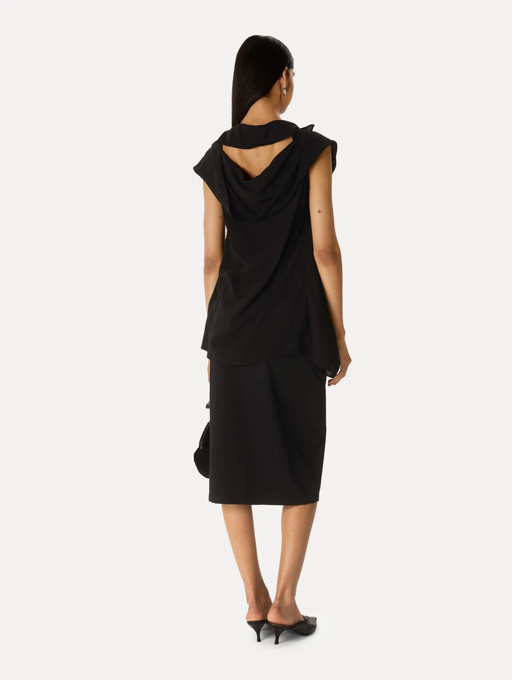 Cross Over Top in Black - Image 3