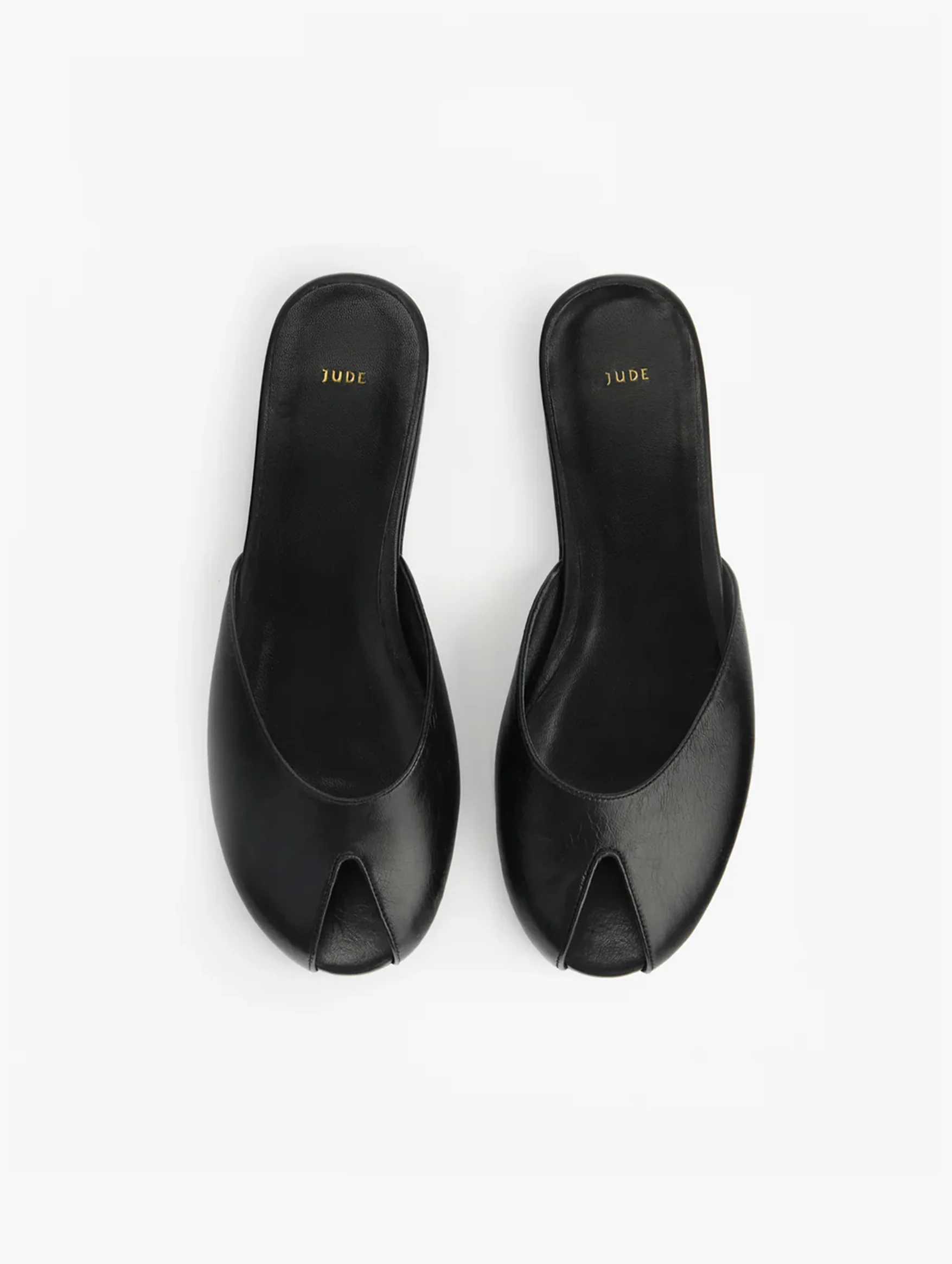 Date Flat in Black Creased Leather - Image 3