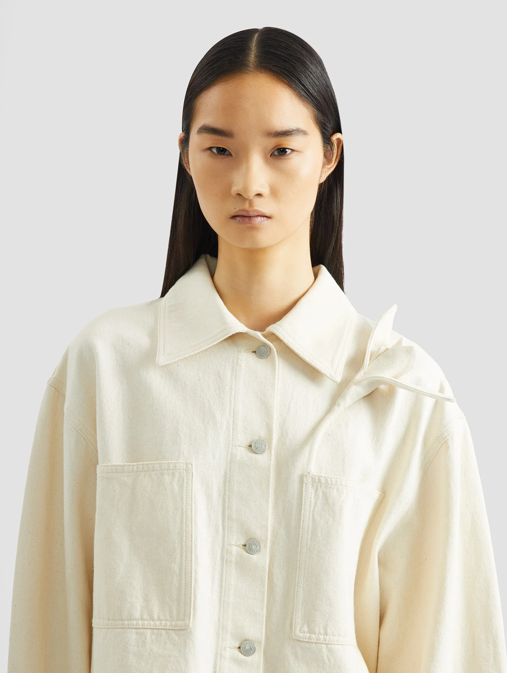 Denim Jacket in Ecru - Image 3