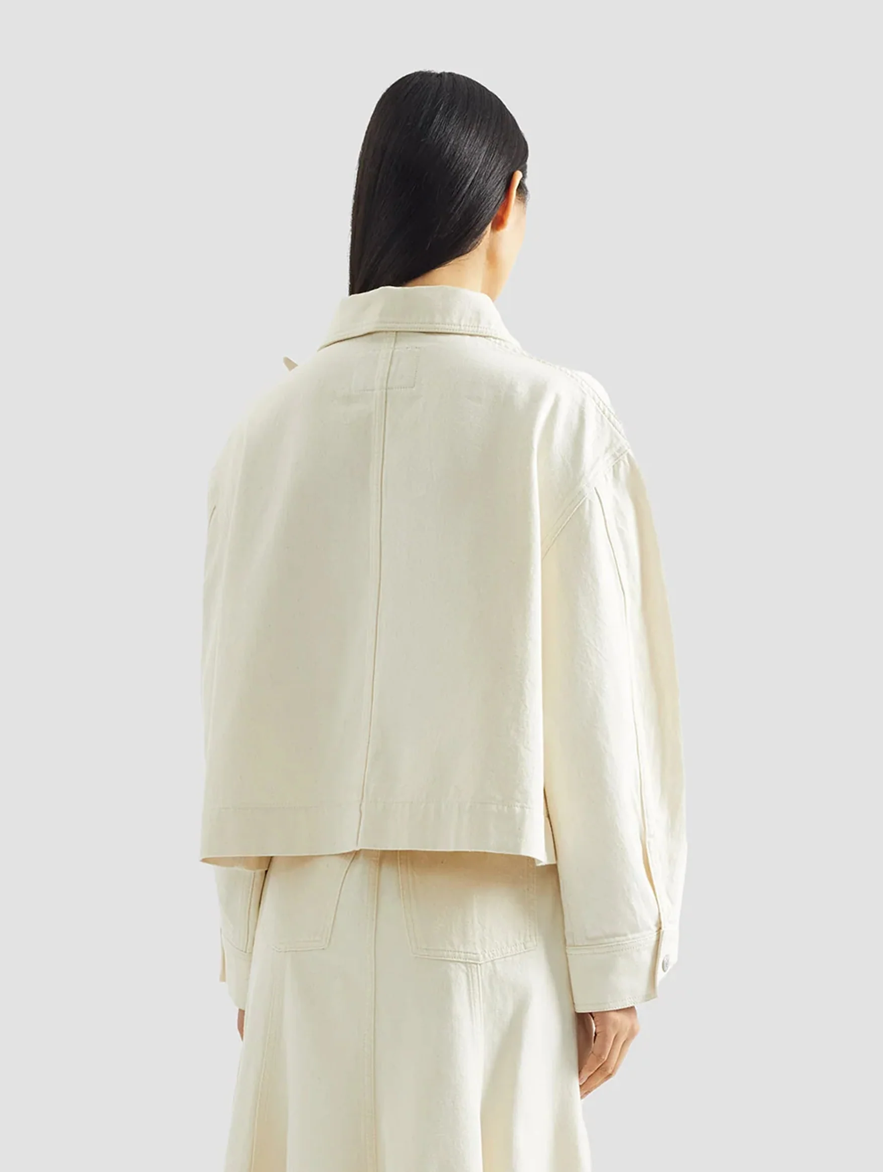 Denim Jacket in Ecru - Image 4
