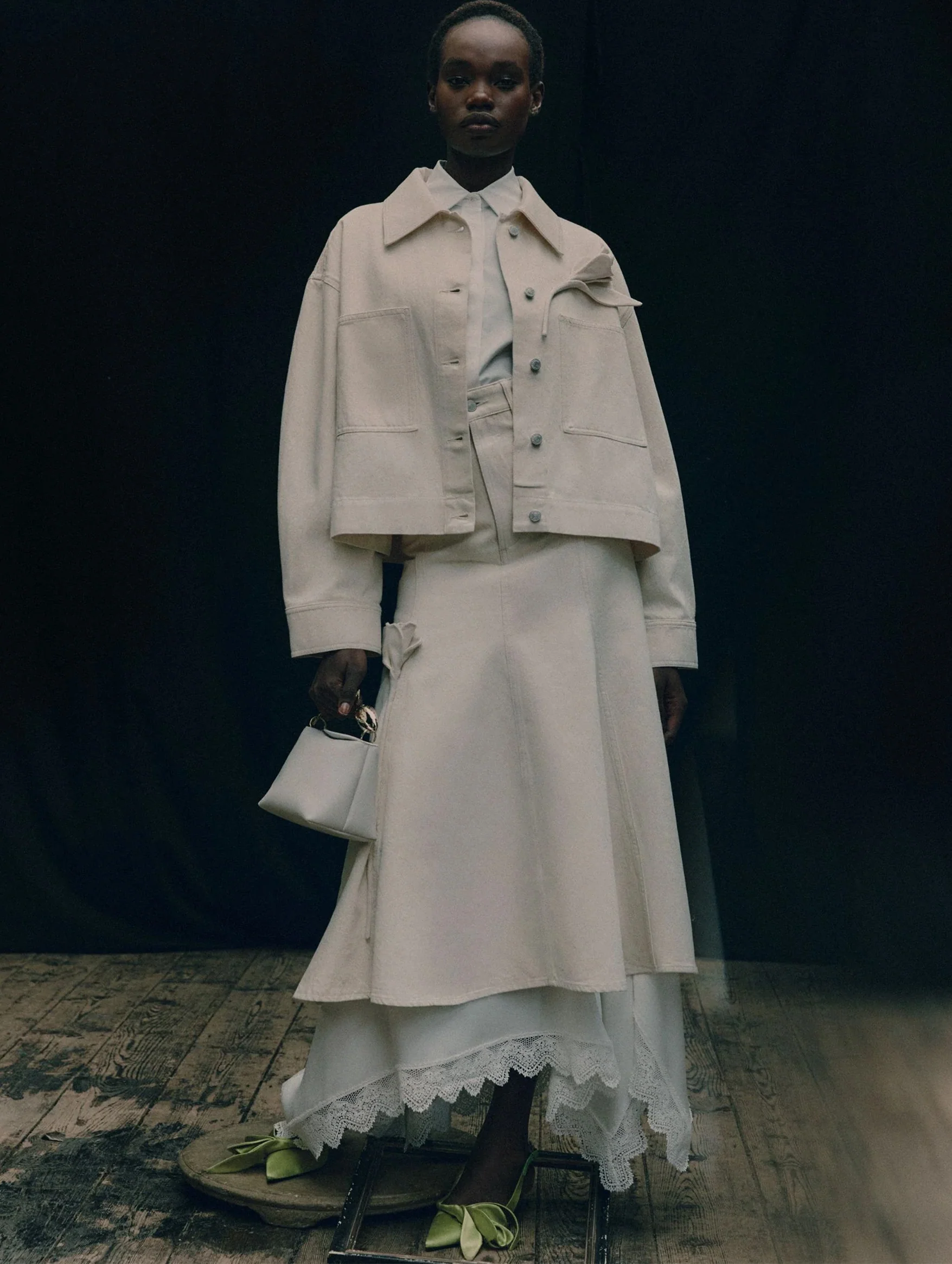 Denim Jacket in Ecru - Image 5