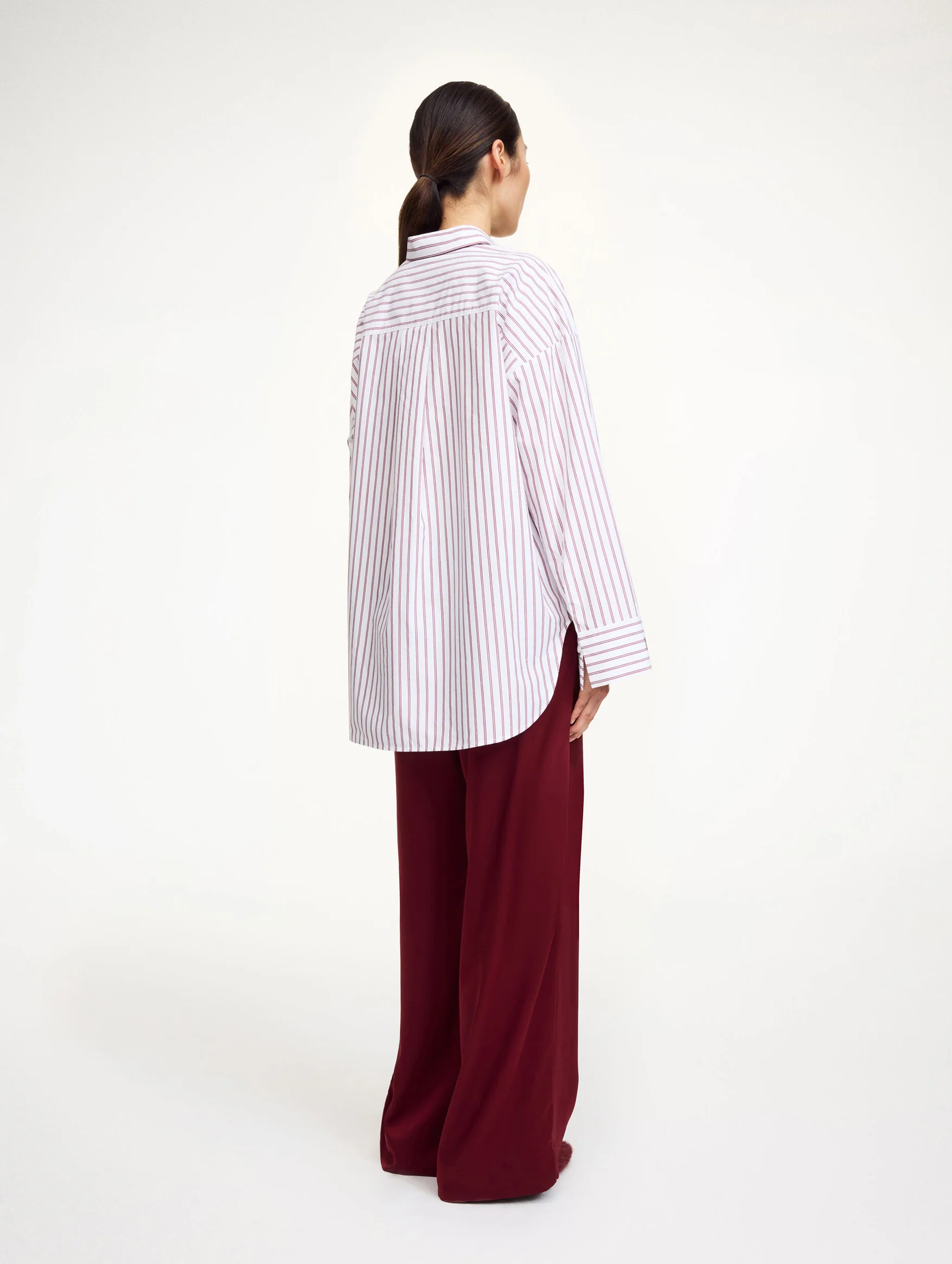 Derris Organic Cotton Shirt in Cabernet Stripe - Image 3