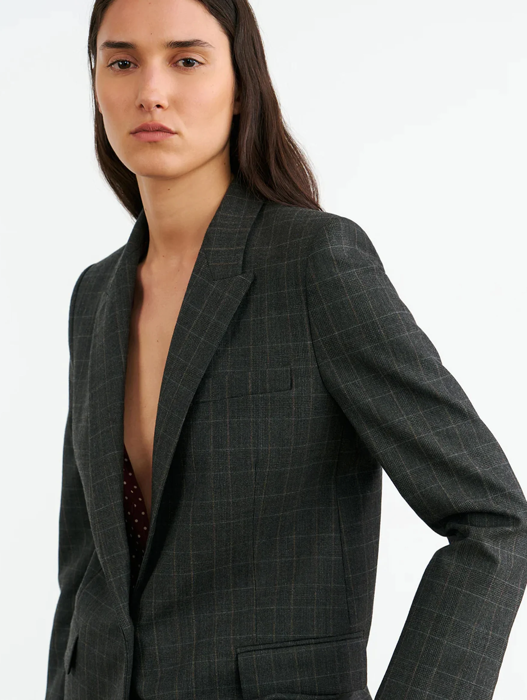 Diane Blazer in Espresso Check - Image 4