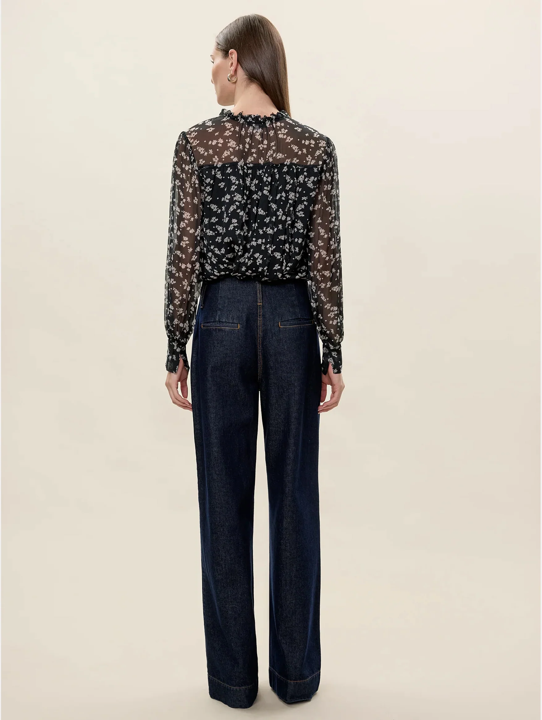 Ditsy Floral Blouse in Black - Image 5