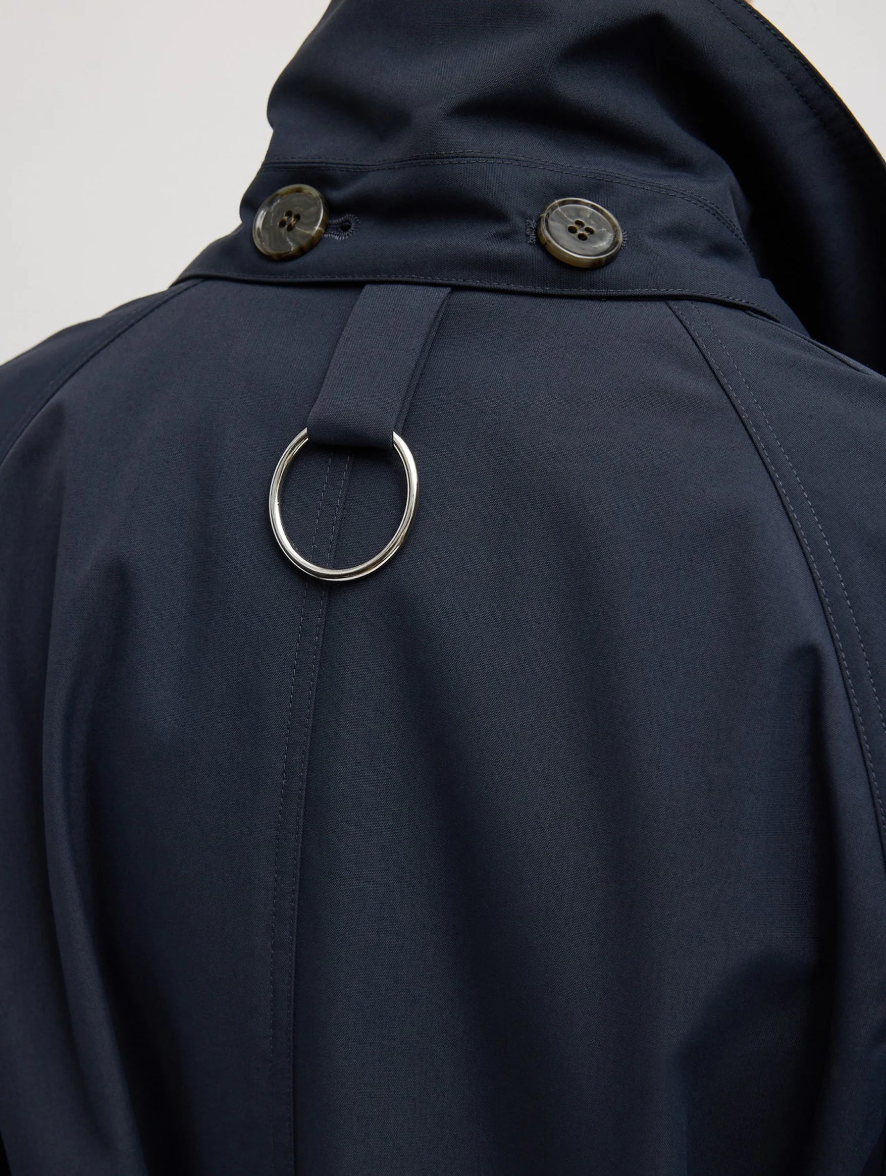 Double Collar Frank Trench in Navy - Image 5