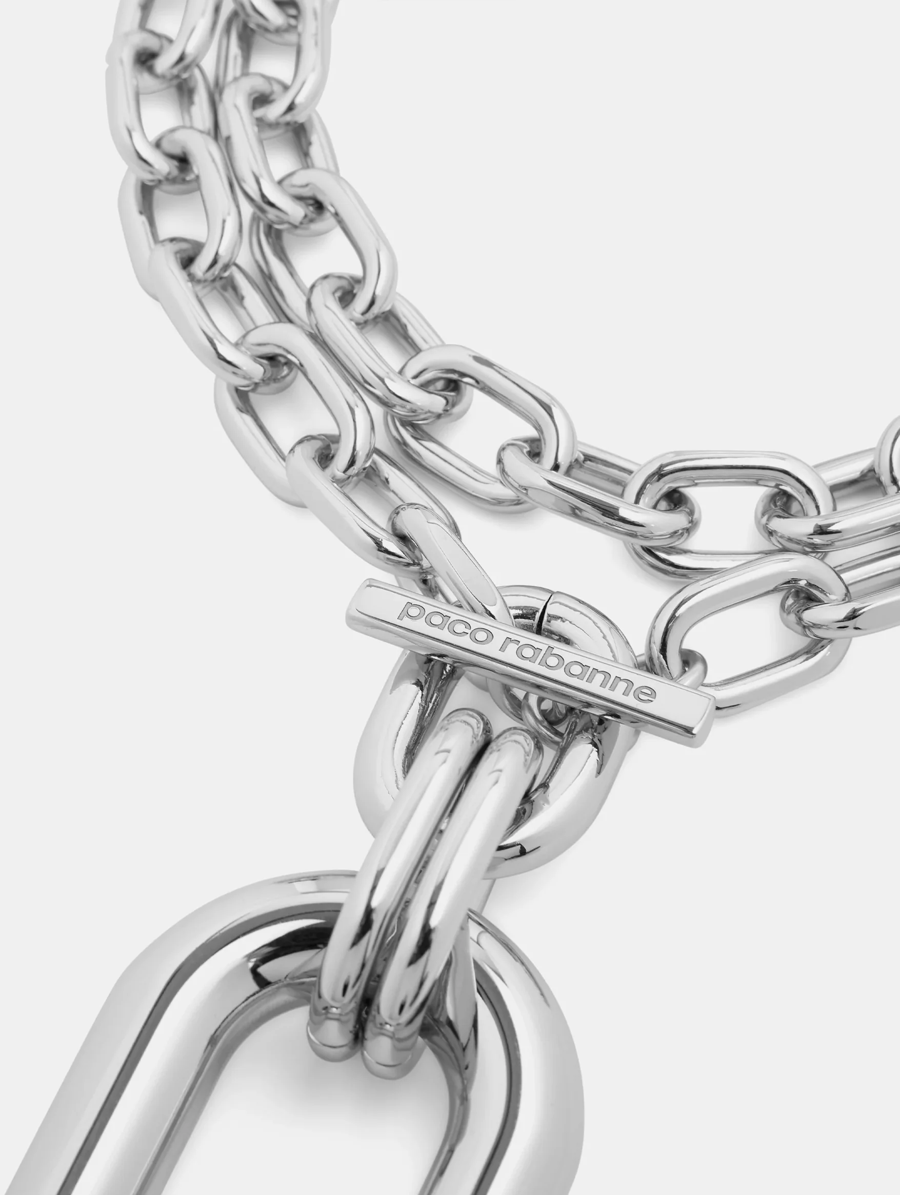 Double XL Link Necklace With Pendant in Silver - Image 3
