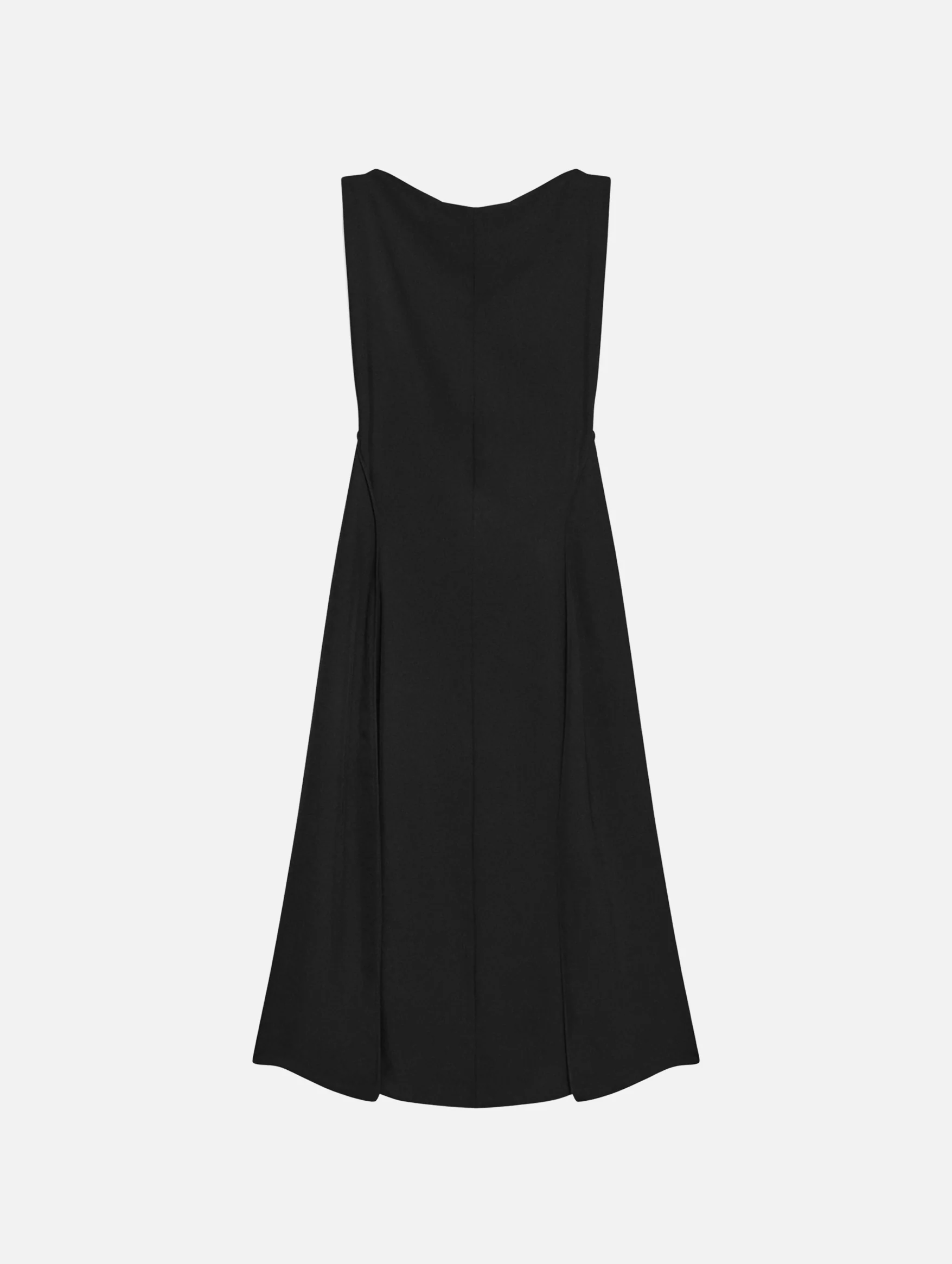 Draped Midi Dress in Black