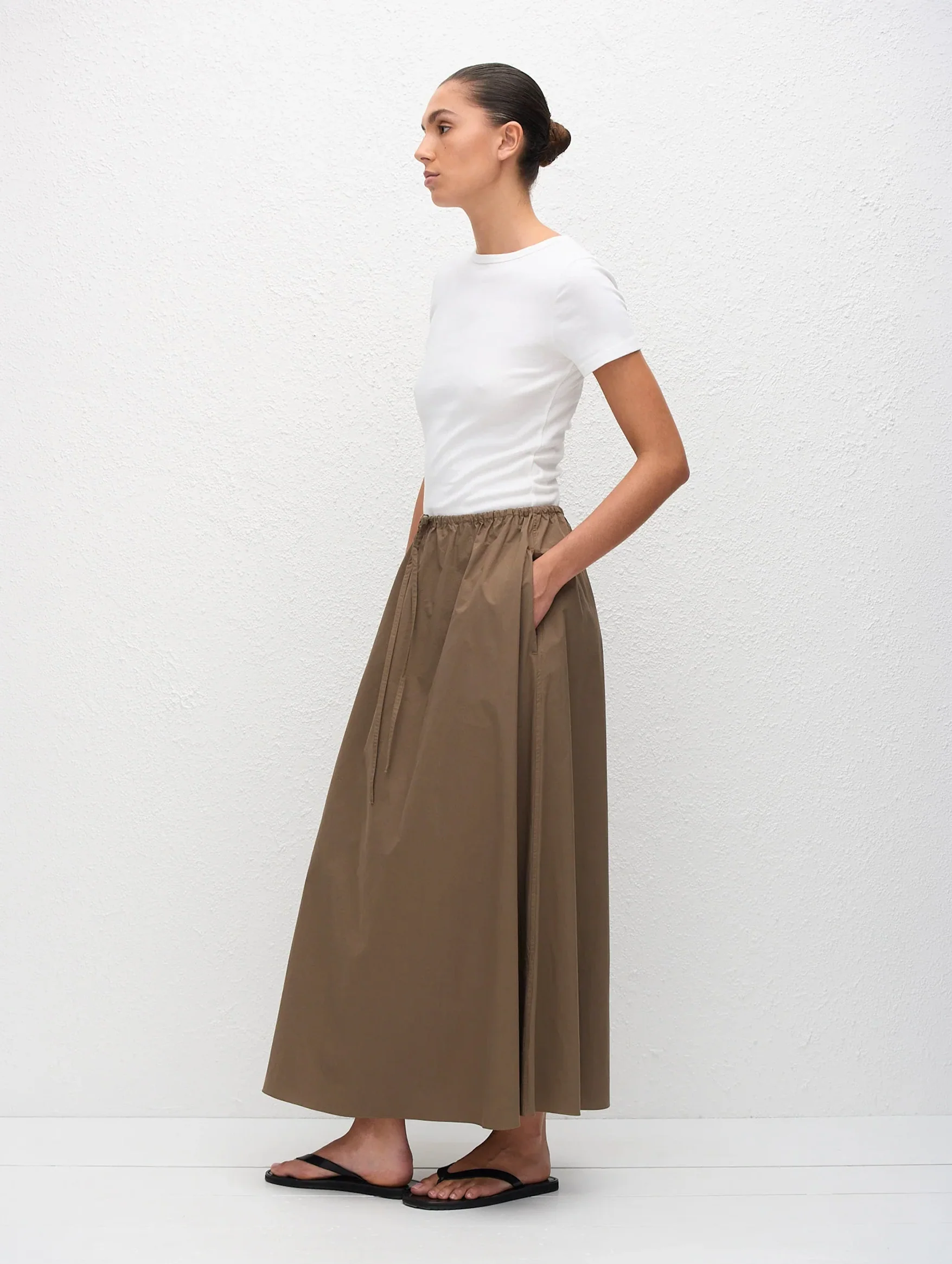 Drawcord Skirt in Birch - Image 4