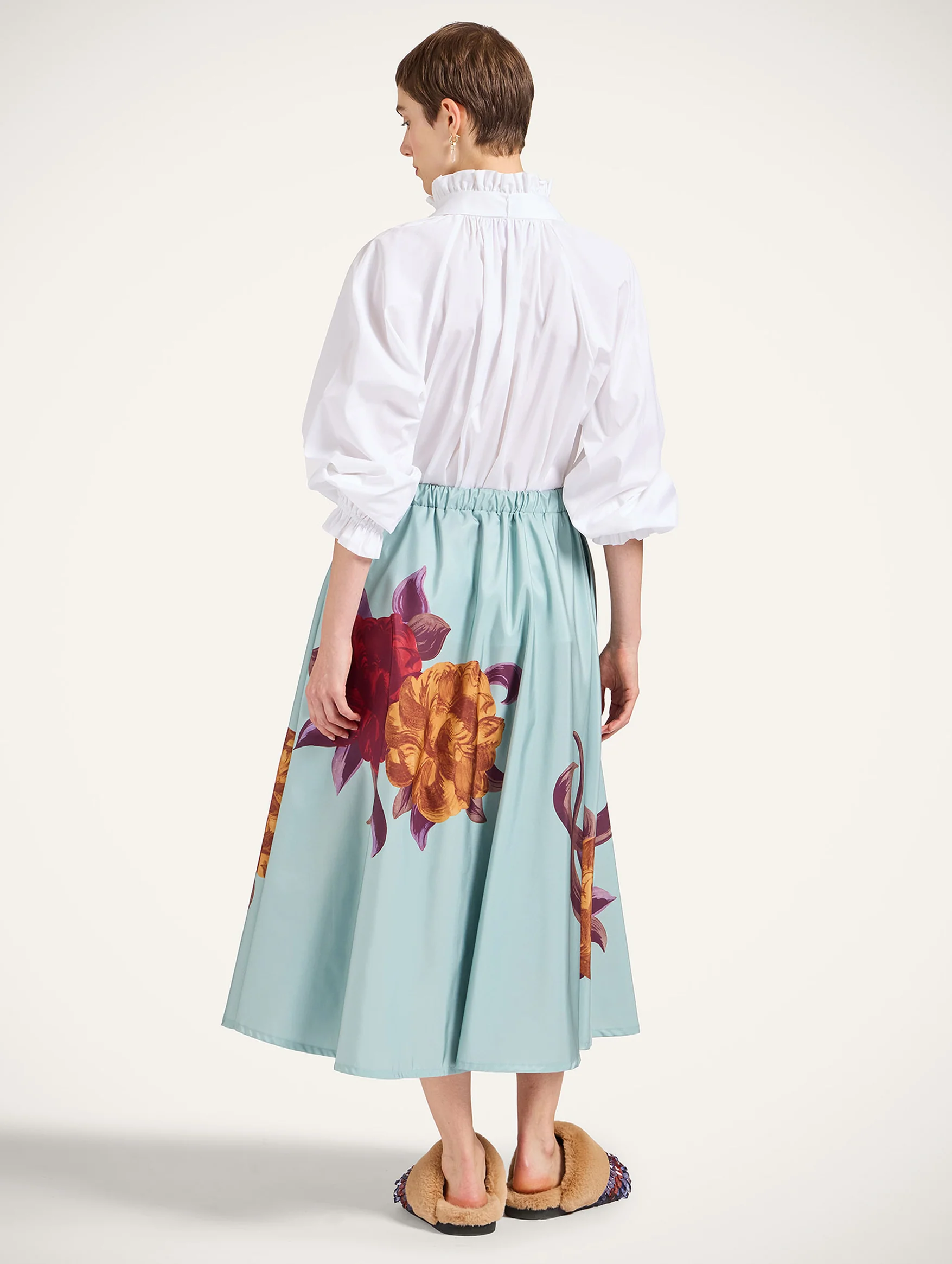 Drawstring Skirt in Peony Placée - Image 3