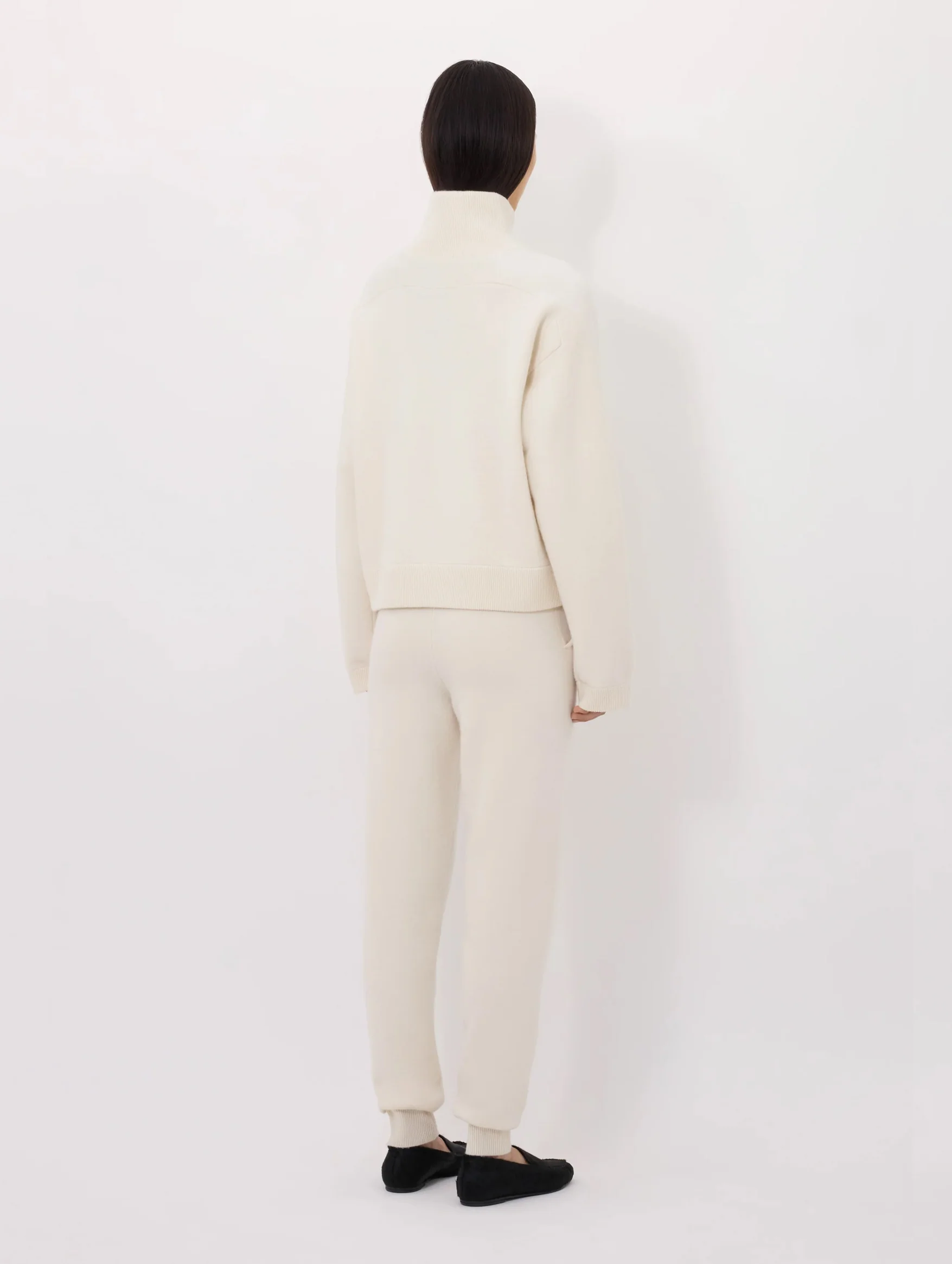 Dries Cashmere Stand Collar Sweater in Ivory - Image 5