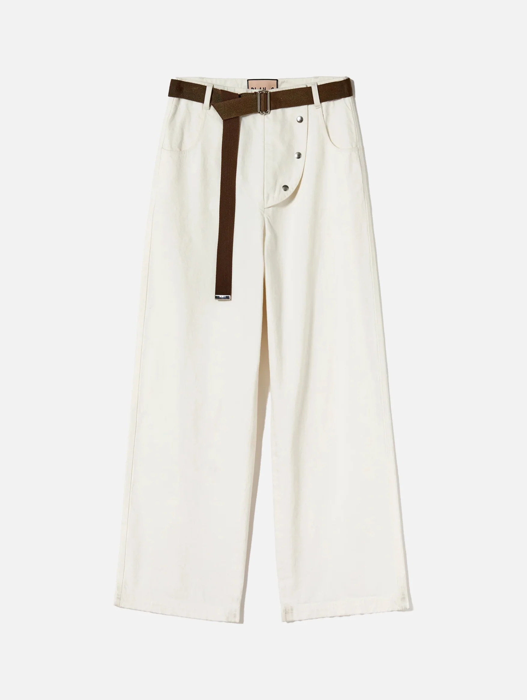 Drill Cargo Pants with Belt in Butter